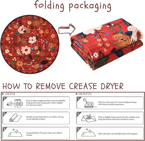 Miniatura 117 de Rugcomf Alfombra de pasillo para cocina, antideslizante, 2 x 6 pies, alfombras lavables con parte trasera de goma, alfombra floral suave para