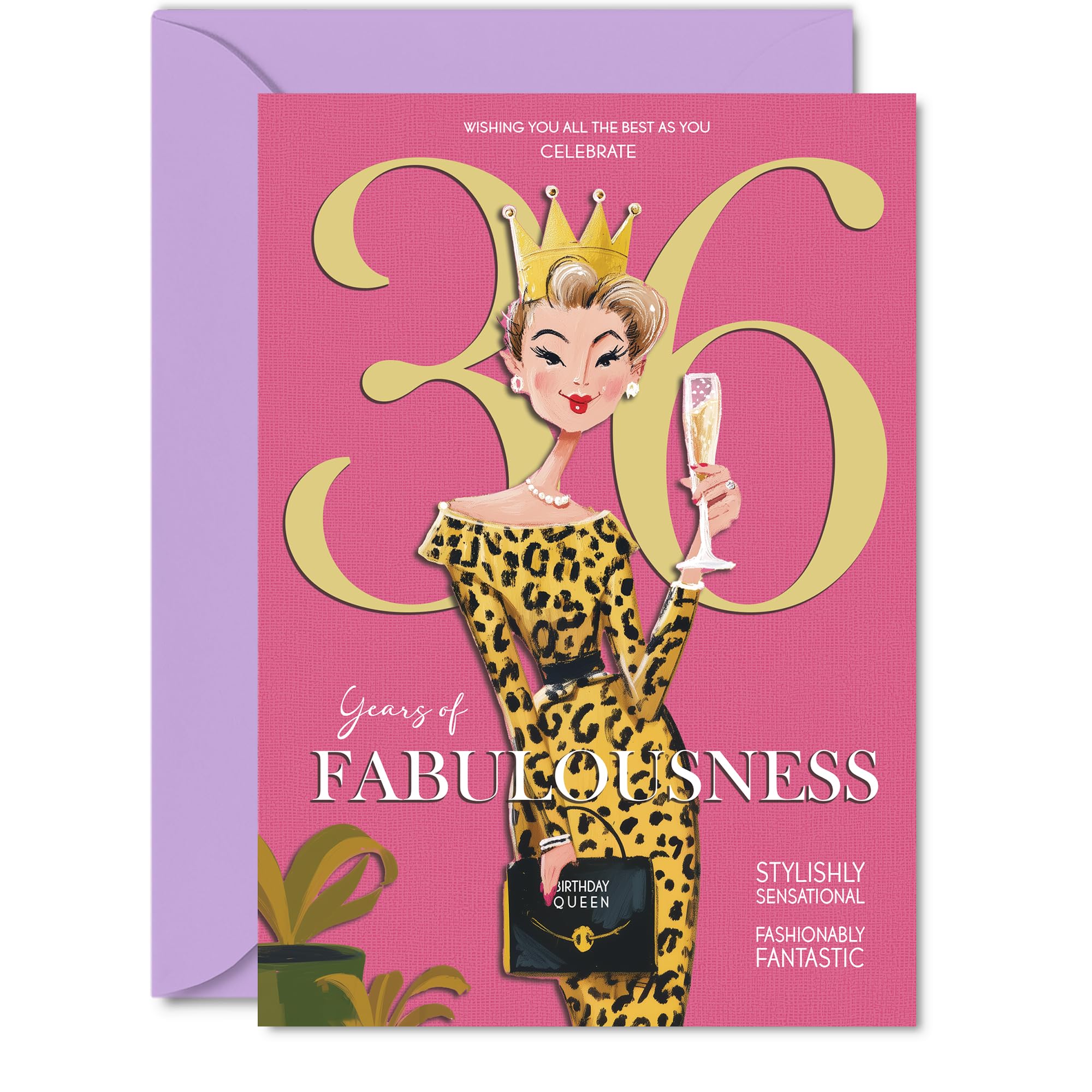 36th Birthday Cards for Women - Years Of Fabulousness - Happy Birthday Card for 36 Year Old Woman Daughter Wife Niece Cousin, 5x7 Inch Bday Greeting Cards
