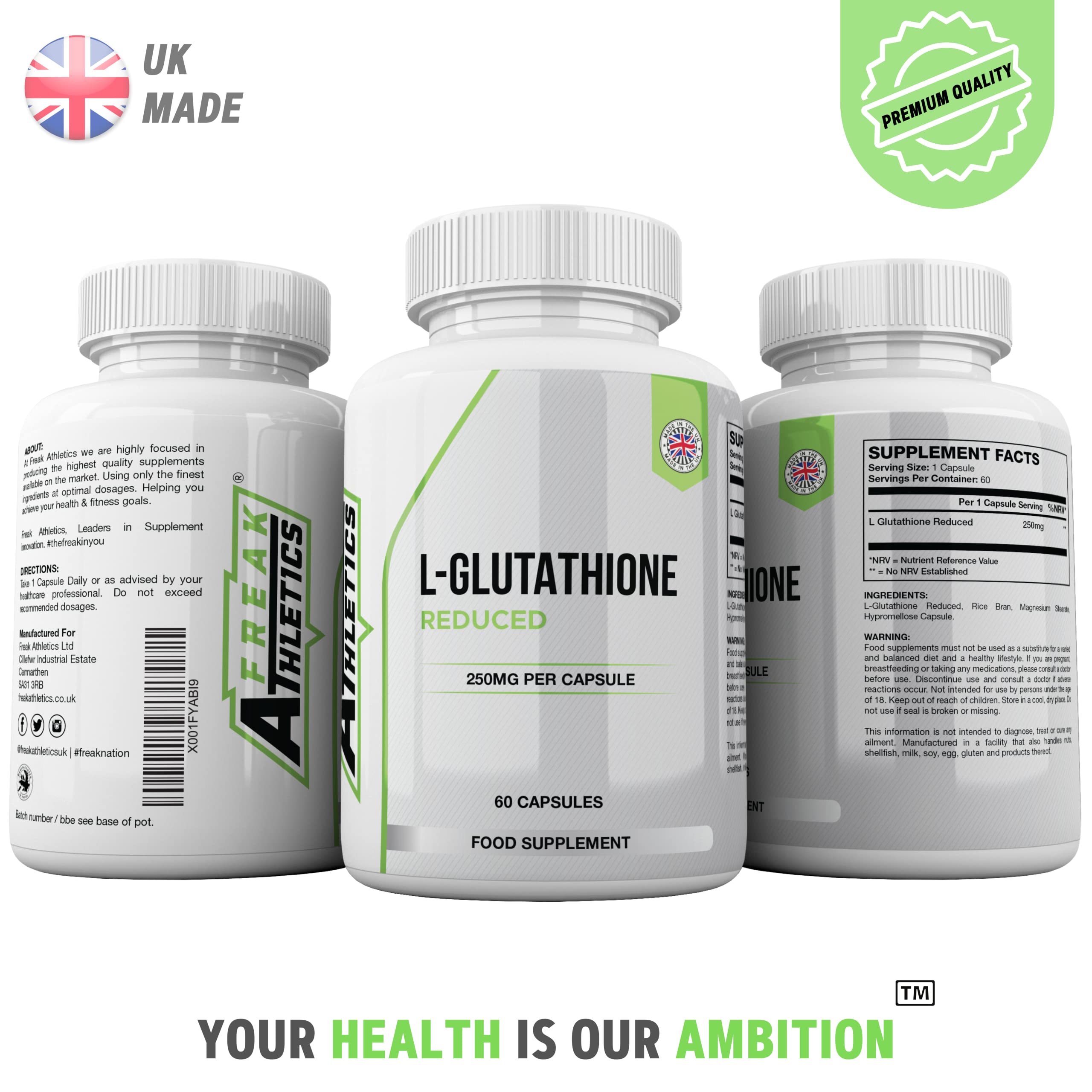 glutathione glu tru L-Glutathione 250mg 60 Capsules