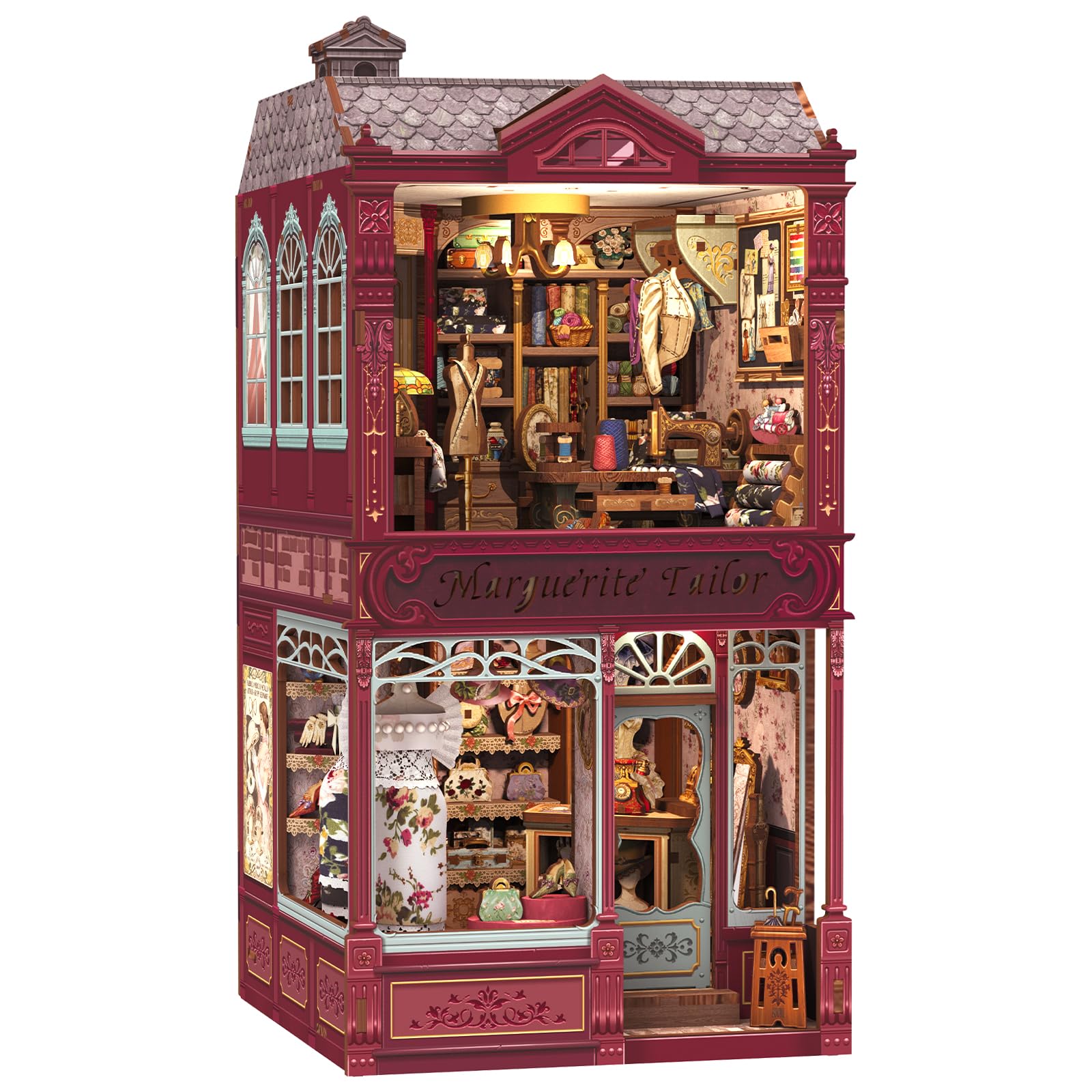 CUTEBEE Book Nook Kit, DIY Miniature House 3D Wooden Puzzle (Marguerite Tailor)