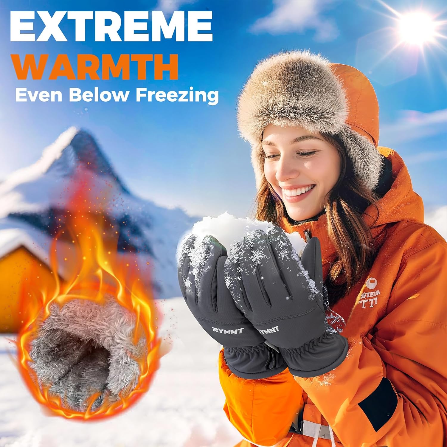 Winter Waterproof Gloves Women Men, 3M Thinsulate Windproof Thermal Ski Glove with Touchscreen, Anti-Slip Snow Warm Gloves for Cycling, Driving, Hiking, Biking, Riding, Running, Outdoor Sports - Image 3