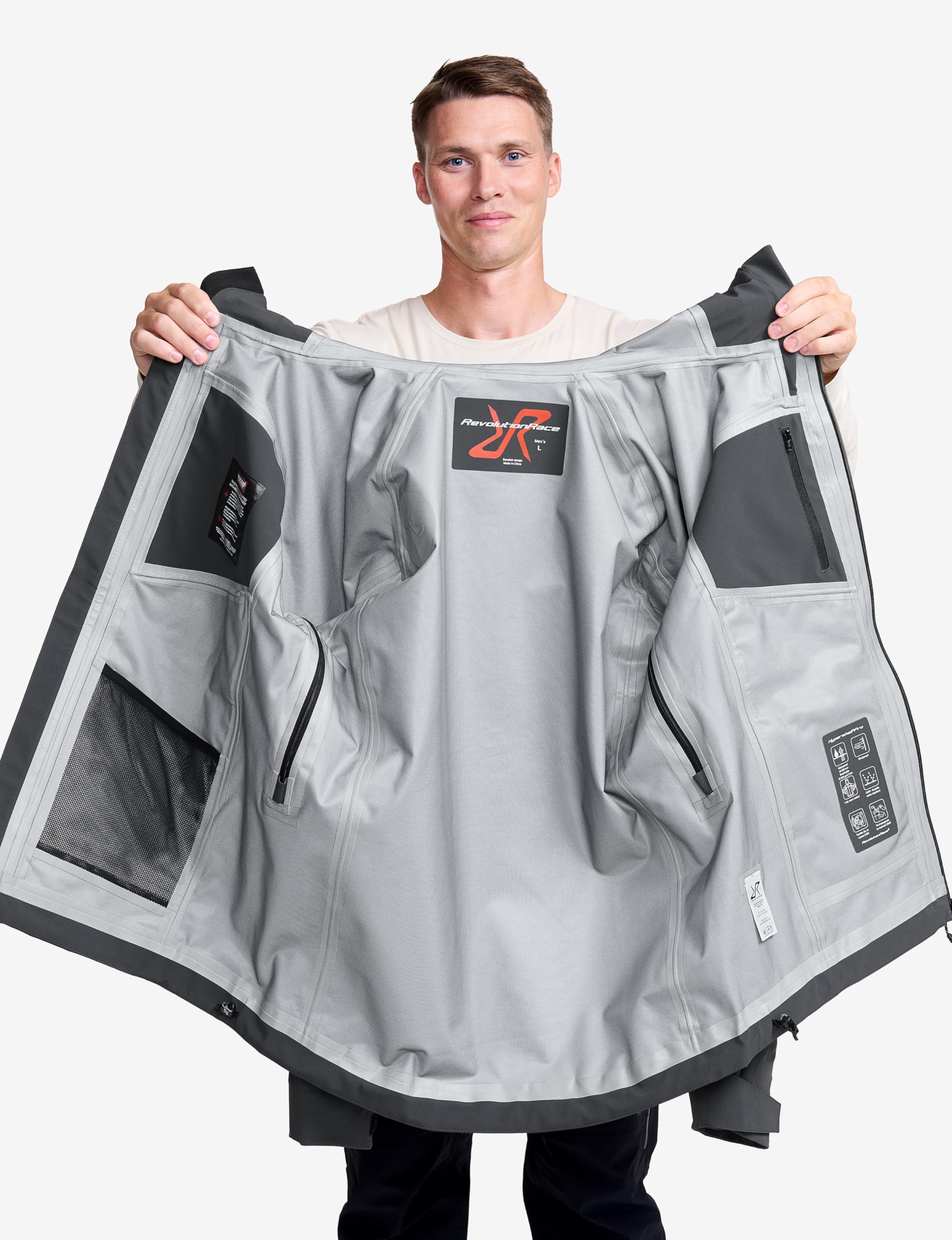 RevolutionRace Cyclone 3L Shell Jacket pour Homme, Veste Imperméable avec Réflecteurs Recco pour la Randonnée