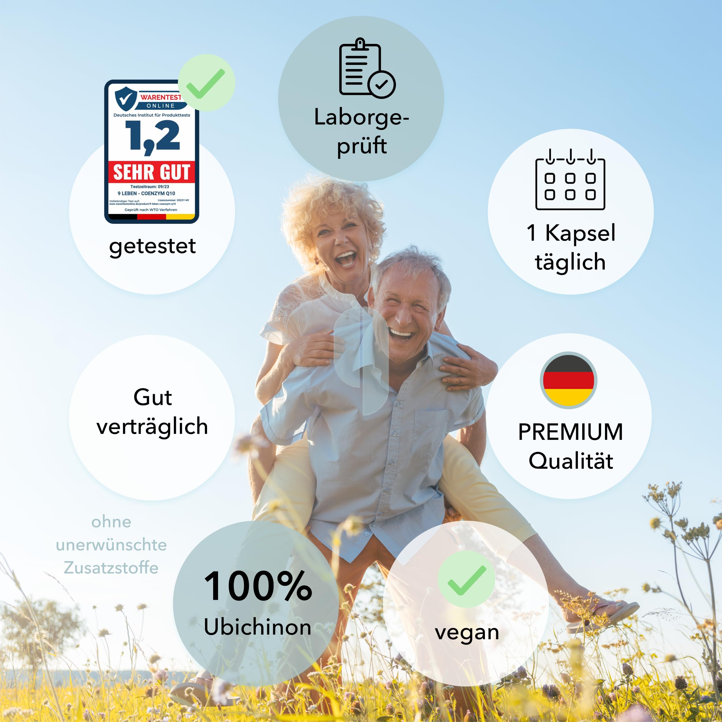 PREMIUM Coenzym Q10 Kapseln hochdosiert - 120x 200mg Q10 [4 Monate Ubiquinon Vorrat] - LABORGEPRÜFT & vegan - ohne Zusatzstoffe