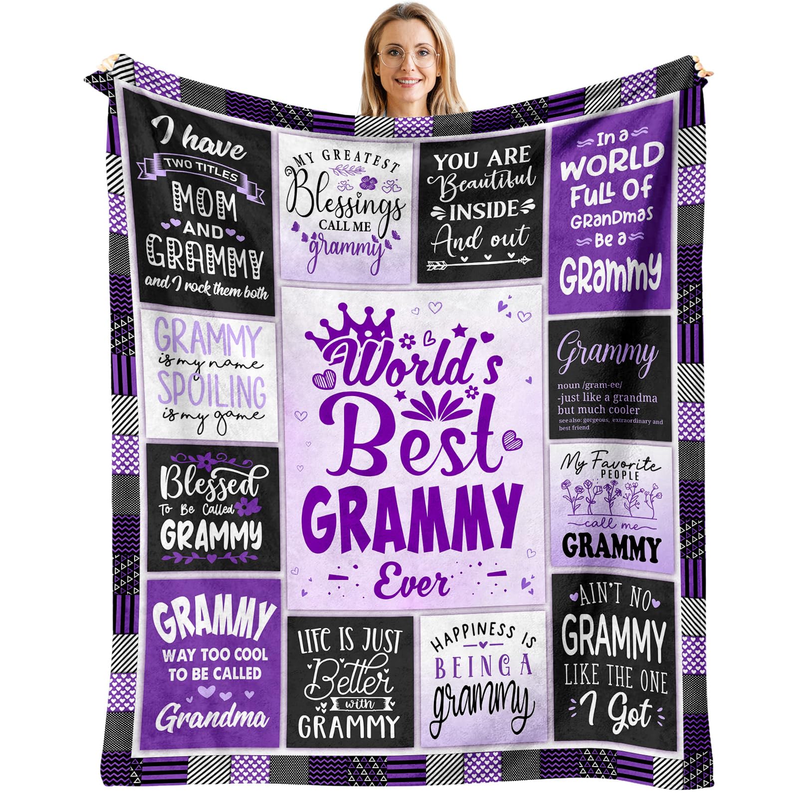Fluxflix Grammy Gifts for Grandma, Gifts for Grammy, Grammy Gift from Grandchildren, Grammie Gift for Grandmother, Grammie Gift Ideas Blanket 60"X50"