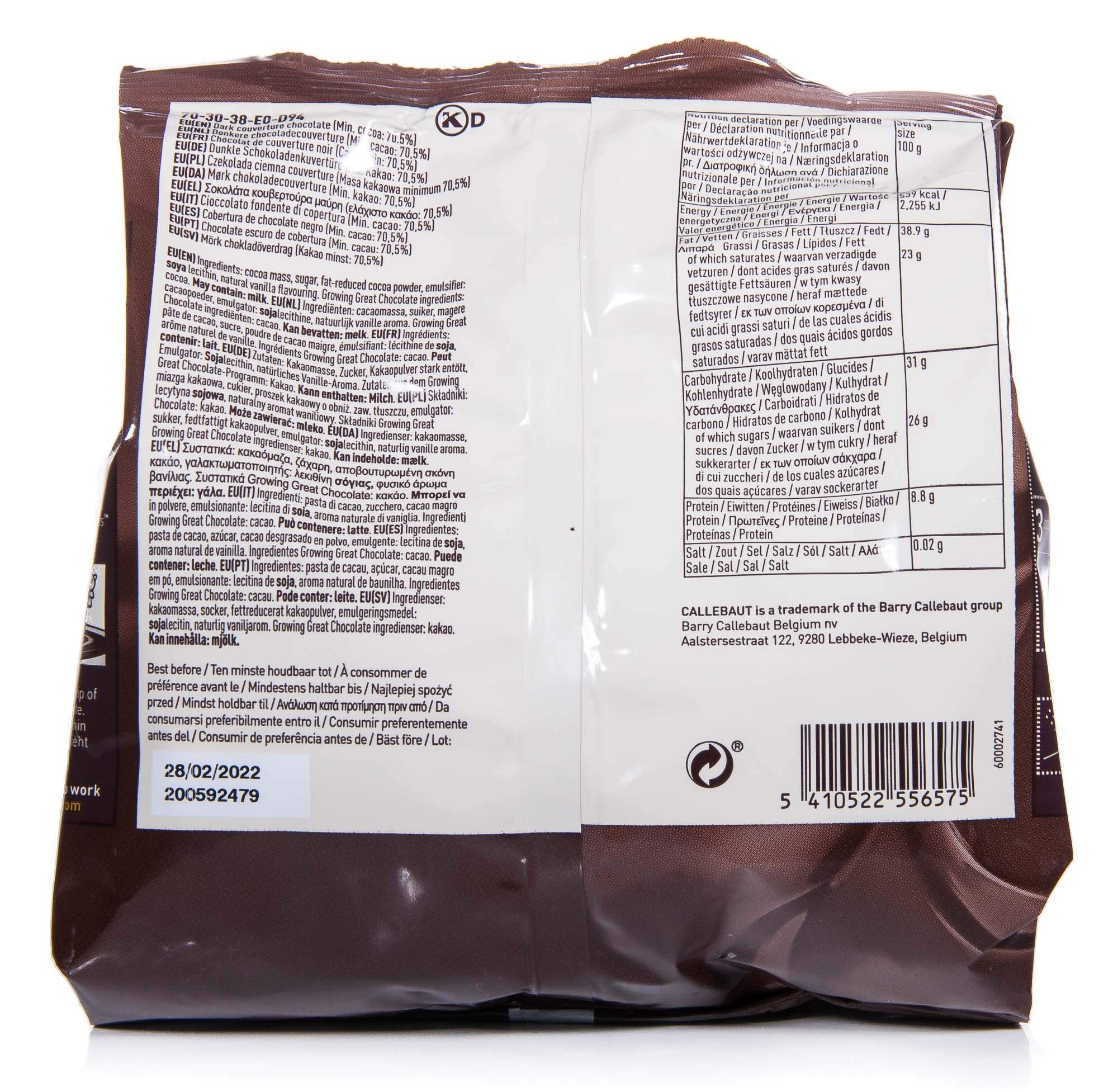 Callebaut 4 x 400g Bundle - Copertura di Cioccolato al Latte, Fondente & Bianco Belga - Finest Belgian Chocolate (Callets) Confezione da 4 x 400g