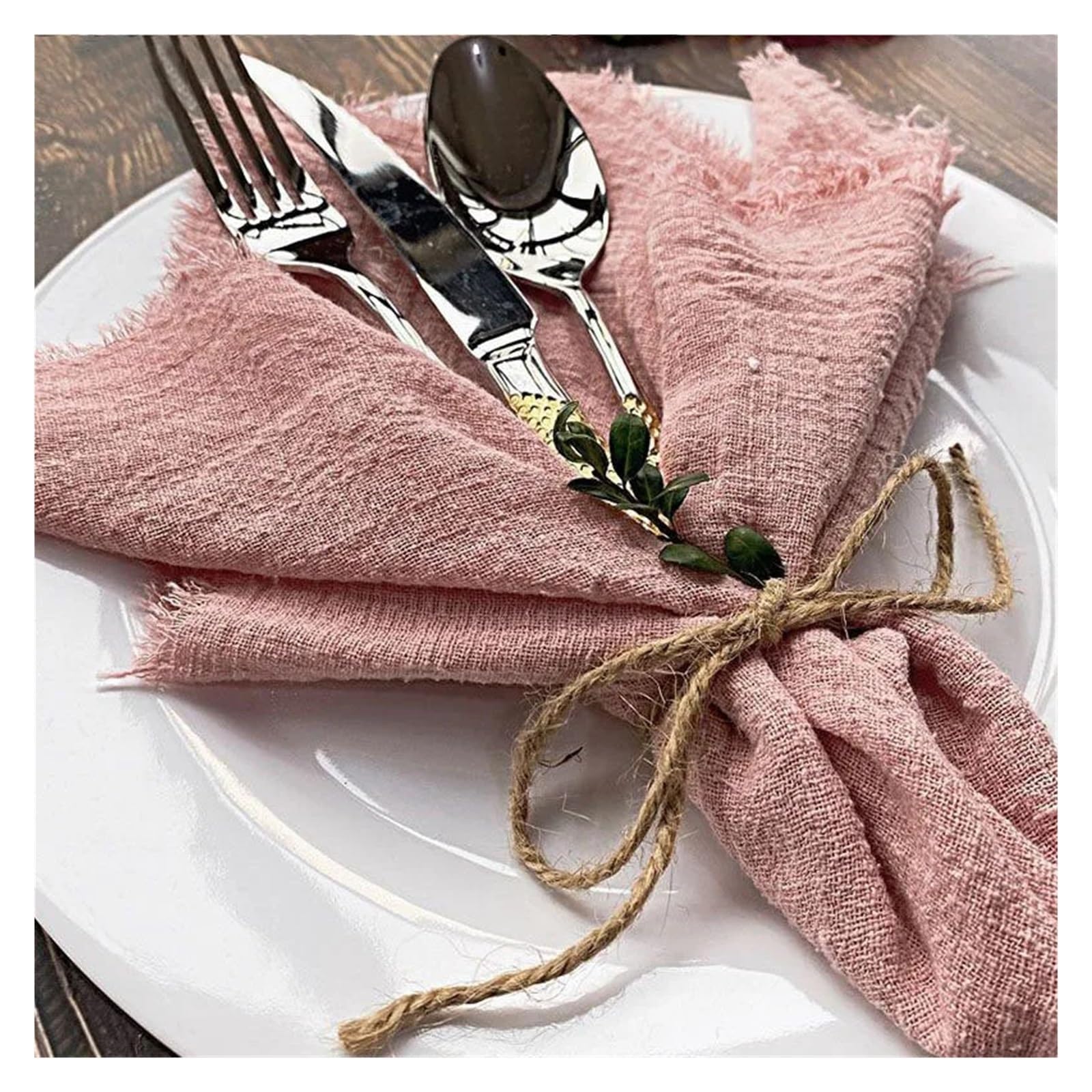 Tovaglioli In Mussola 50 pezzi 43x43 cm tavolo da pranzo arredamento rustico mussola strofinacci garza di cotone retrò, tovaglioli nozze(Color 5)