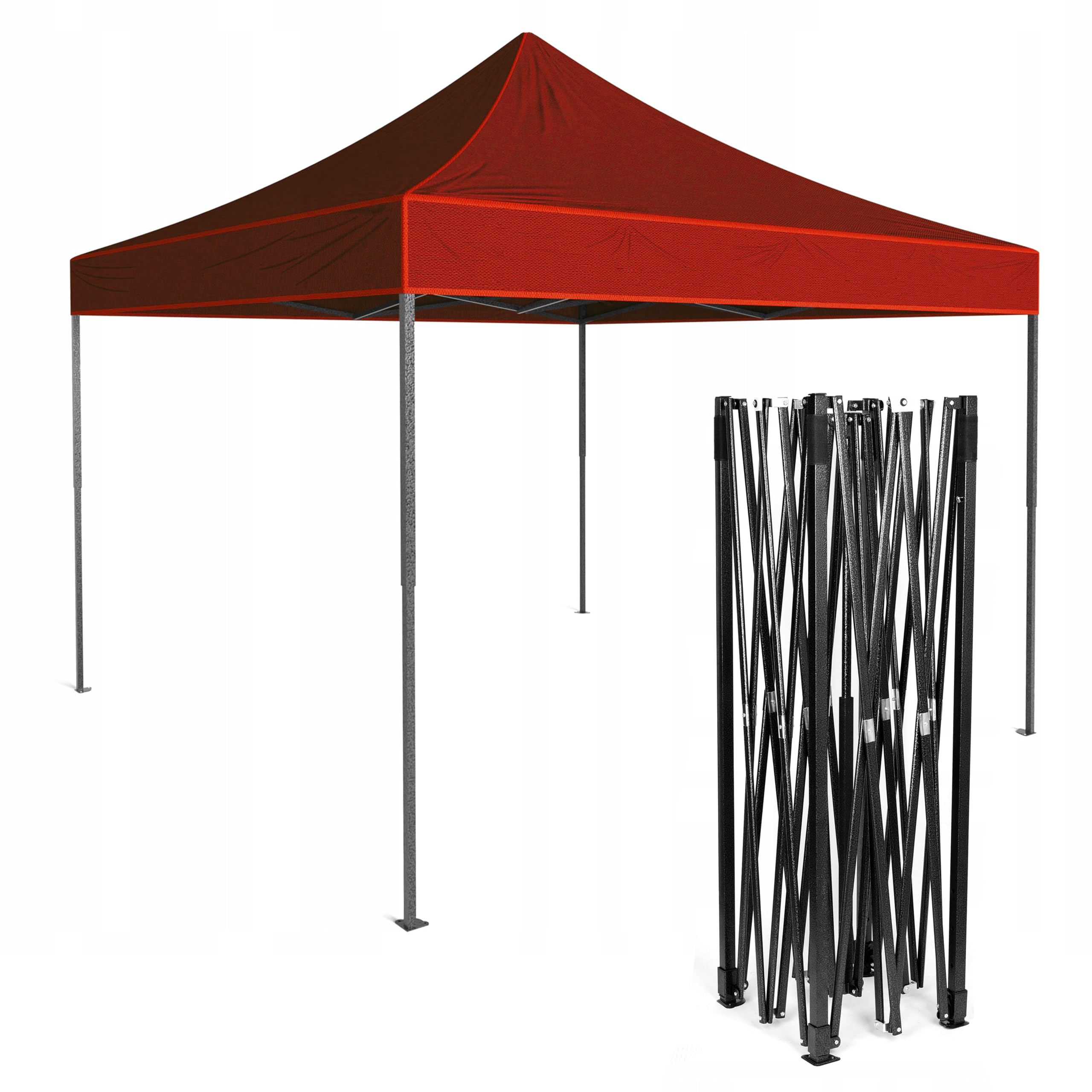 Toshionics 3x3M Heavy-Duty Weather-Resistant Pop-Up Beach Canopy Tent, Portable Foldable Gazebo for Outdoor Events, Camping, Picnics, Sports, Garden & Parties - Instant Sun Shelter (Red)