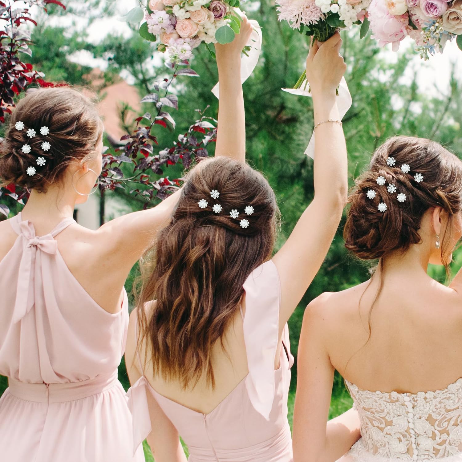 20Pcs Bridal Pearl Flower Crystal Rhinestone Hair Pins Clips - Wedding Bridesmaid Hair Accessories for Women Girls - Image 4