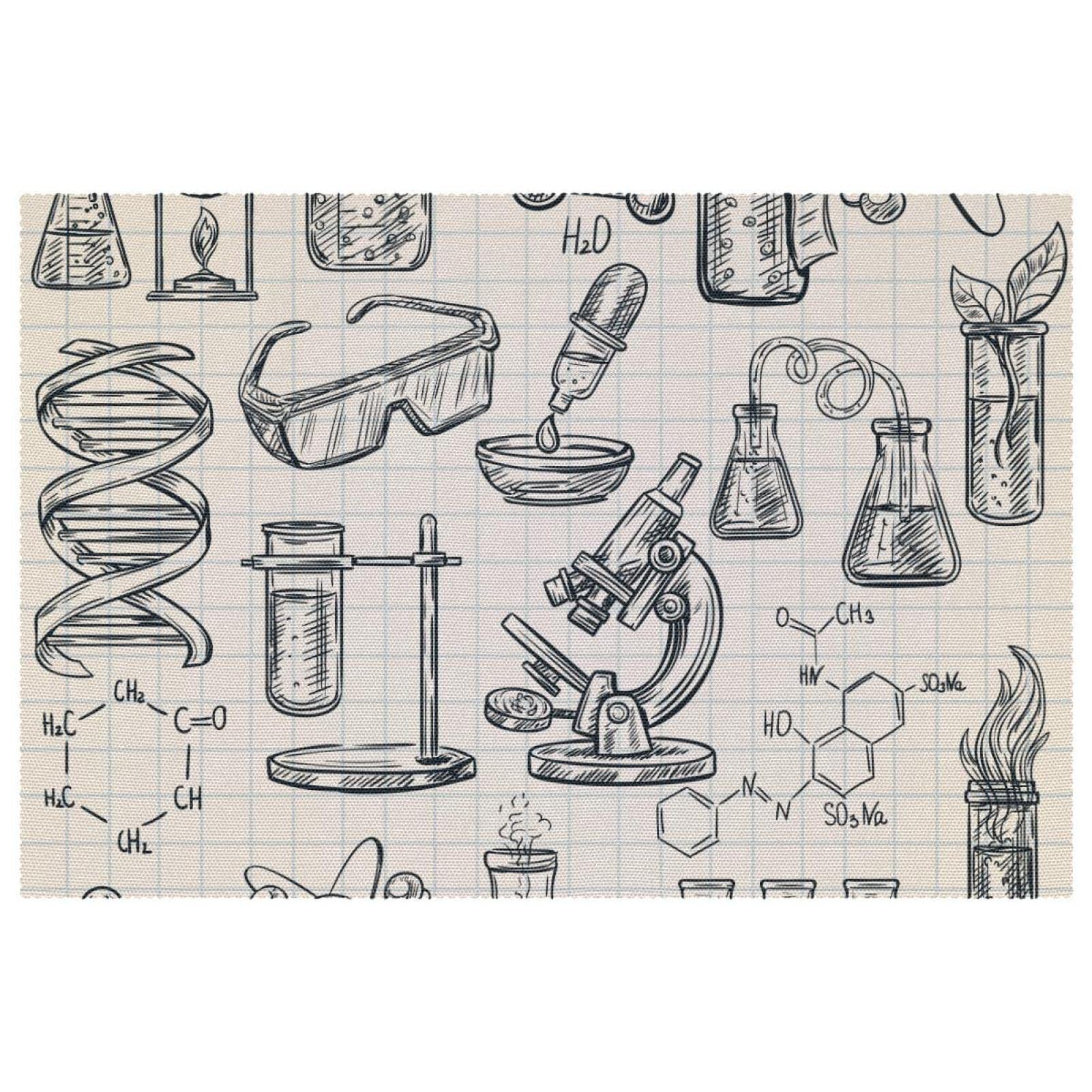 Sets de table chimie antidérapants et résistants à la chaleur x6