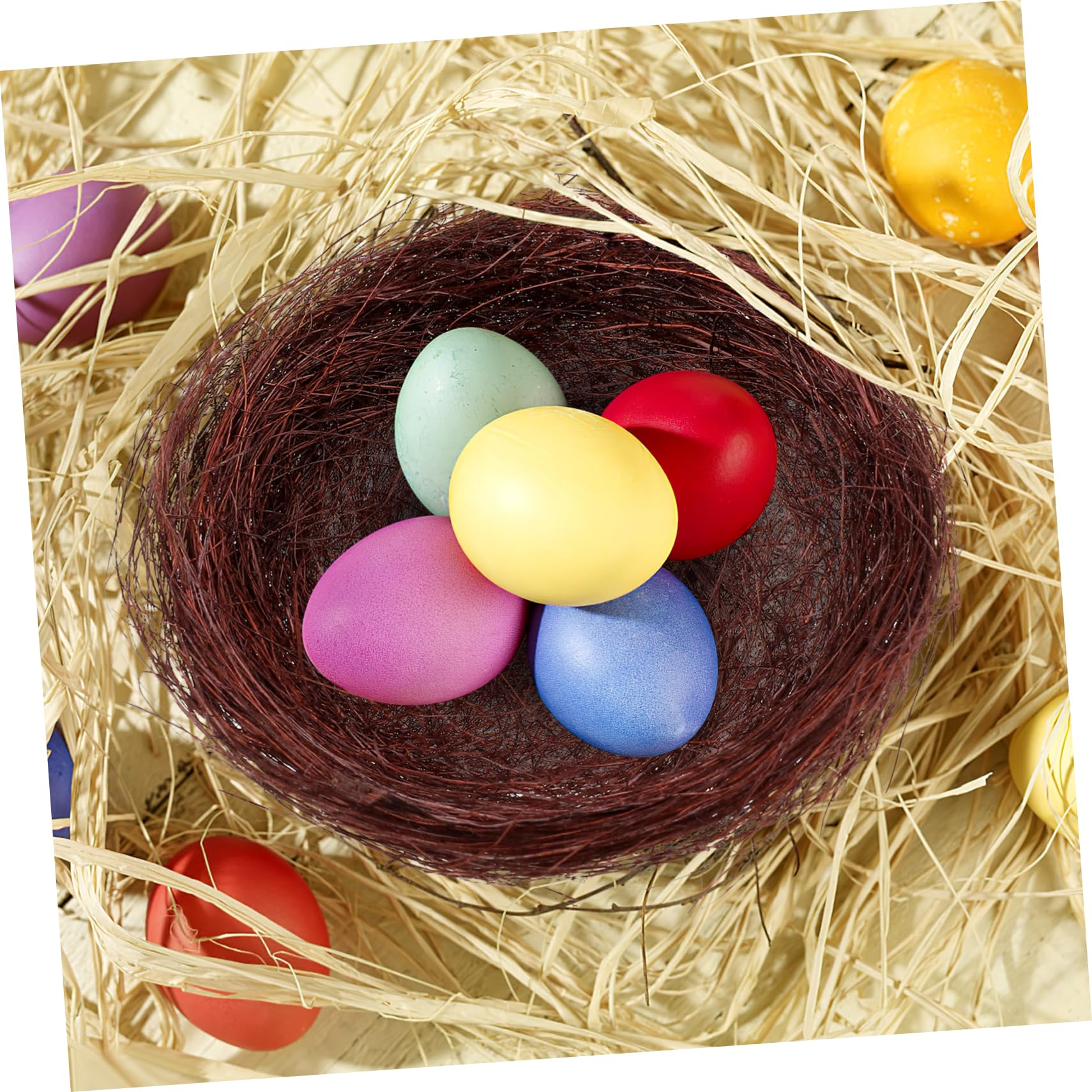 BESPORTBLE 80 Pezzi Simulato Nido di Uccello Uova di Uccello per L'Artigianato Pasqua Nido di Uccelli Decorazione Decorazione in Vimini Artificiale Figurine Pasqua Mini Uova di