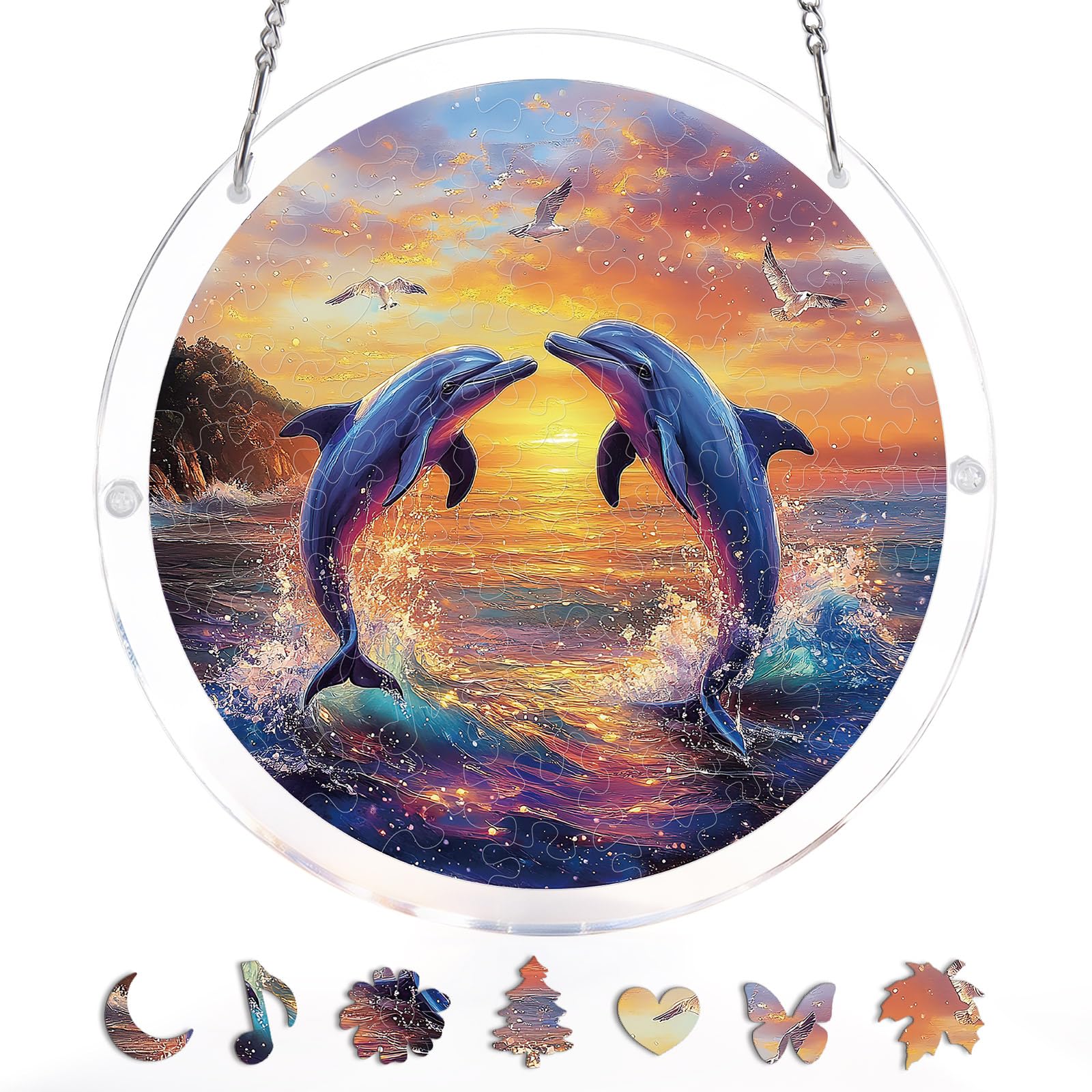 Acrylic Puzzle Window Hanging, Colorful Starry Moon Cat Sun Catchers Panel SunCatchers 83 Pieces Puzzles Decor for Birthday Women, Men, Wife, Aunt, and Mom 7.36 in — view 23