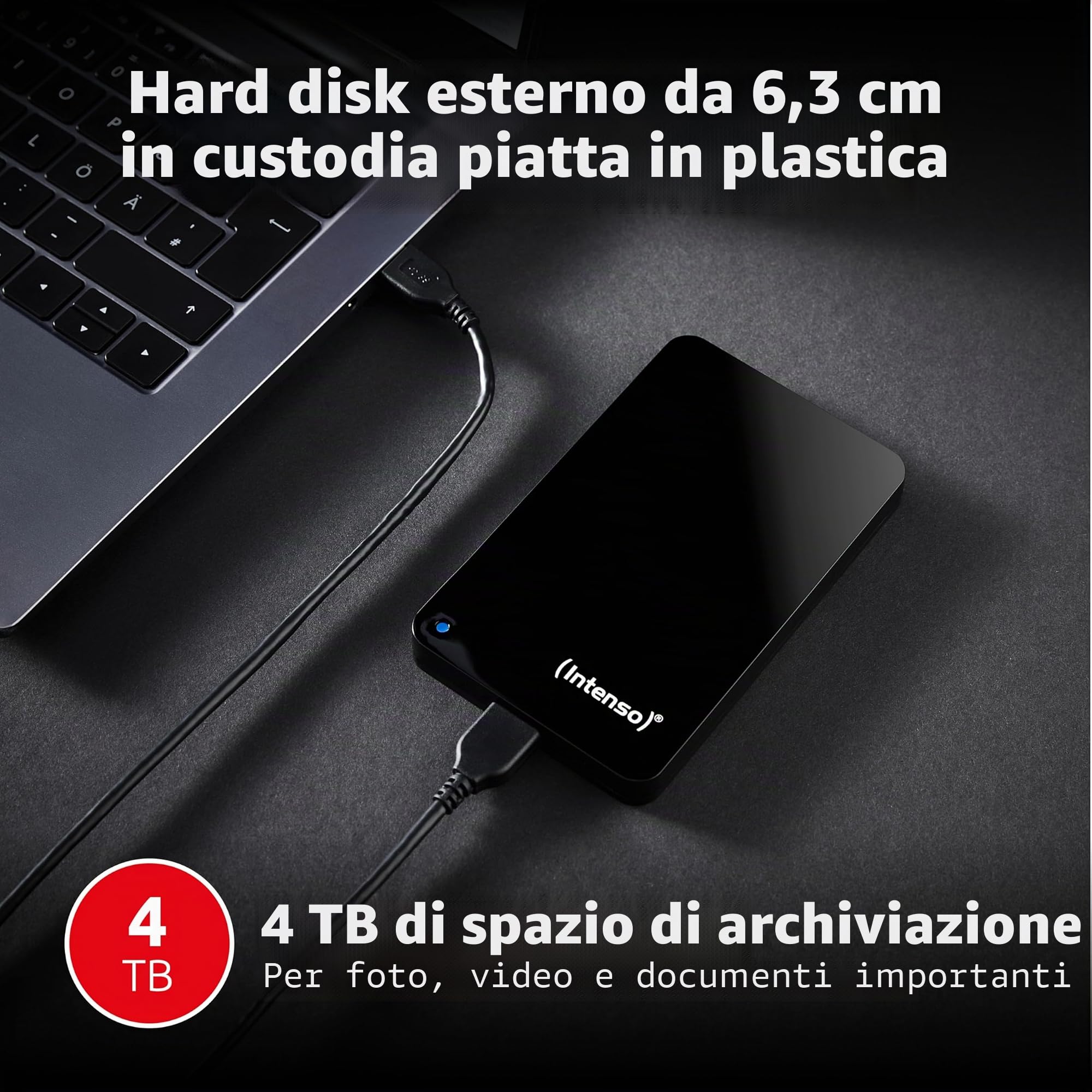 Intenso Memory Drive - Disco rigido esterno 4000 GB, colore: Nero