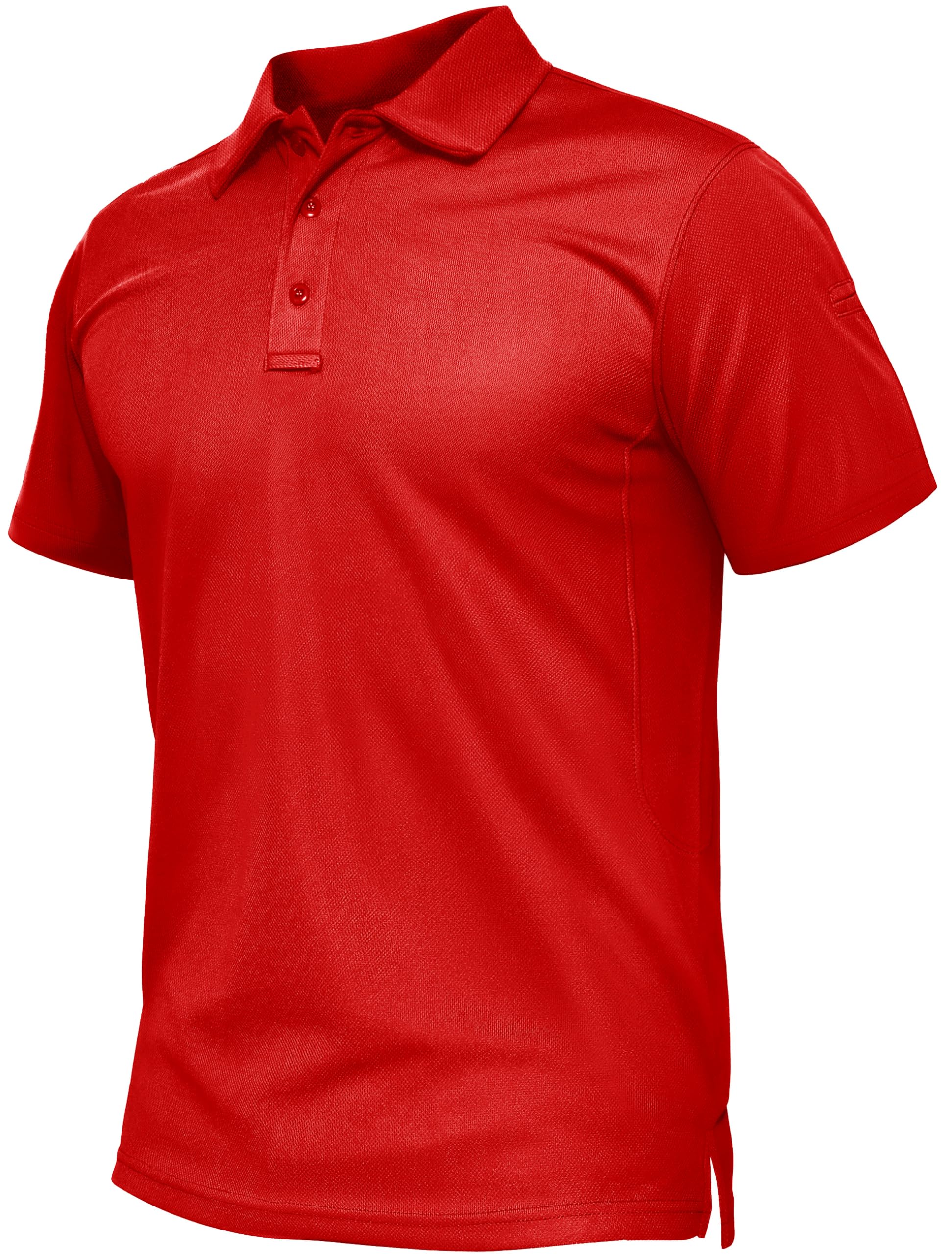TACVASEN Mens Polo Shirts Short Sleeve Quick Dry Collared Shirt Performance Pique Polos for Athletic Tactical Golf Work