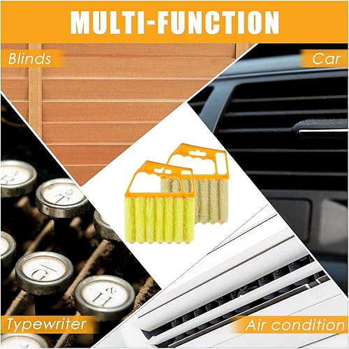 Miniatura 3 de Herramienta limpiadora de polvo, herramienta limpiadora de polvo de 7 dedos para ventana veneciana, mini cepillo limpiador lavable, herramienta de