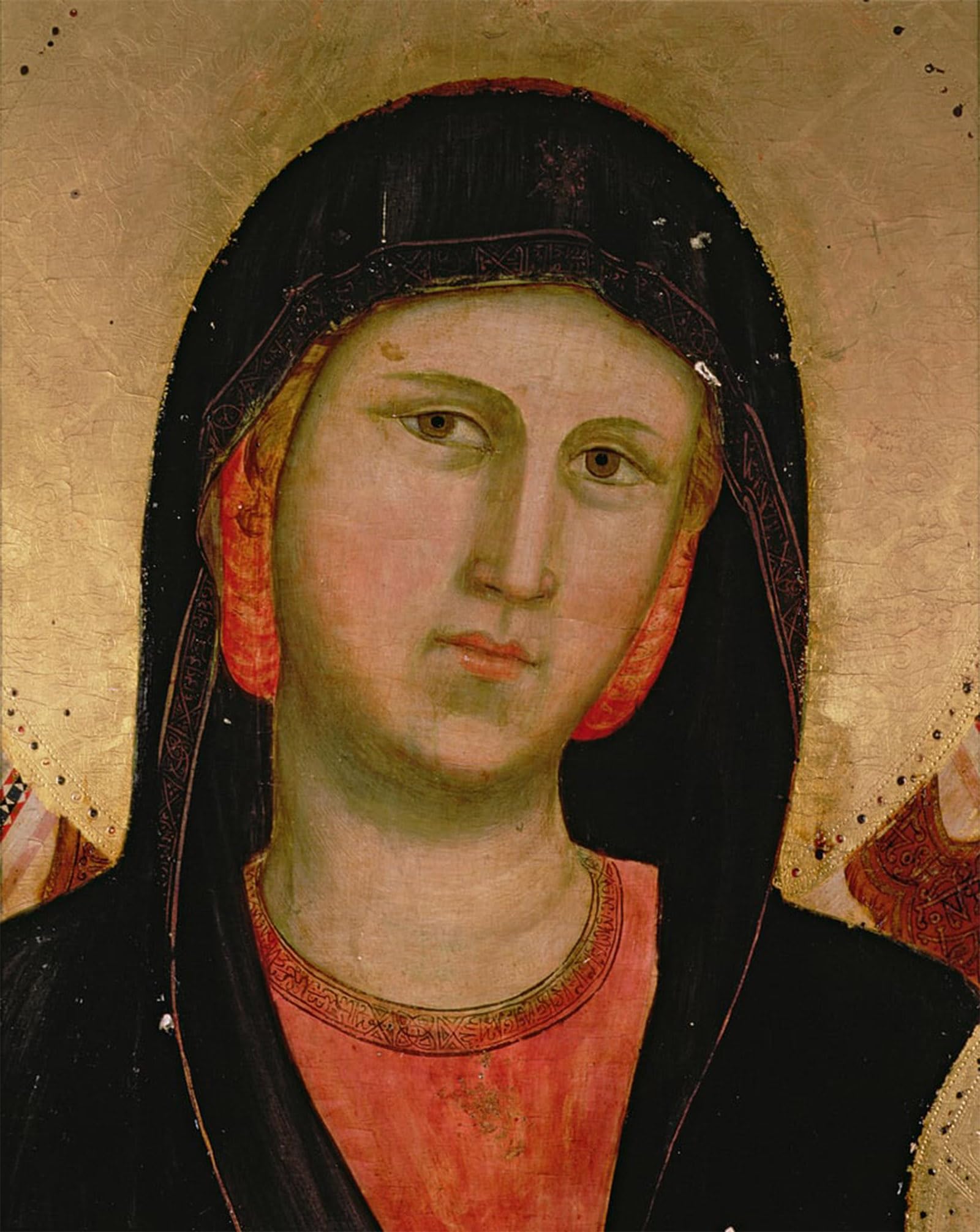 RZHRHJES Vintage Picture Wall Picture Painting Print Poster Lady From Lady and Child Enthroned Detail of See Also by Giotto Di Bondone Abstract Wall Art Painting for Office Decor 60x90cm