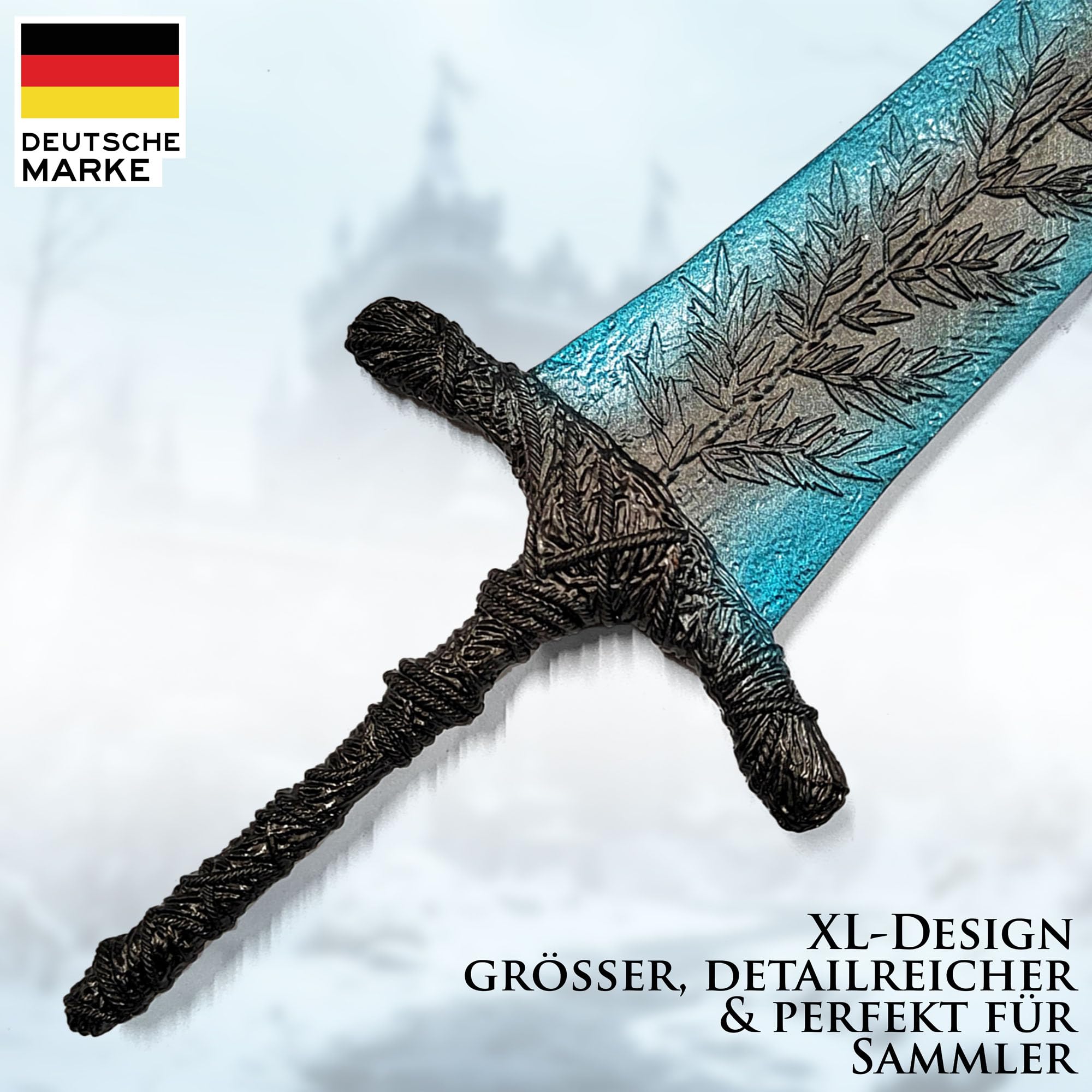 Elden Ring Dark Moon Greatsword XL Abrecartas con soporte accesorio para hogar y oficina regalos y mercancía para fans y coleccionistas
