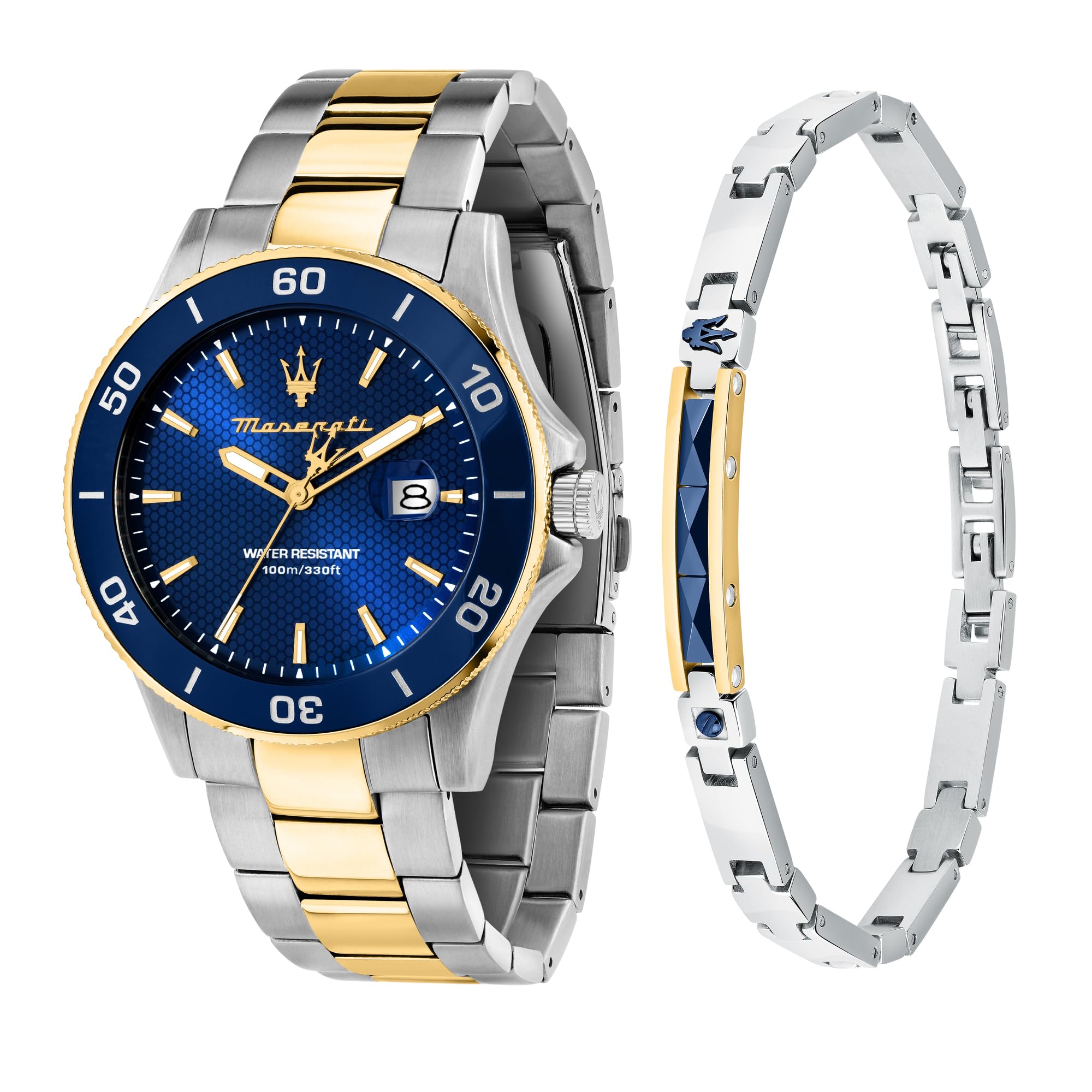 Maserati Reloj de Hombre, Hora, Fecha, Analógico, Correa de Acero, Colección Competizione Special Pack con Pulsera - R8873600007