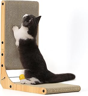 FUKUMARU Cat Scratcher, 18.9 Inch L Shape Cat Scratch Pad, Vertical Cat Scratcher Wall