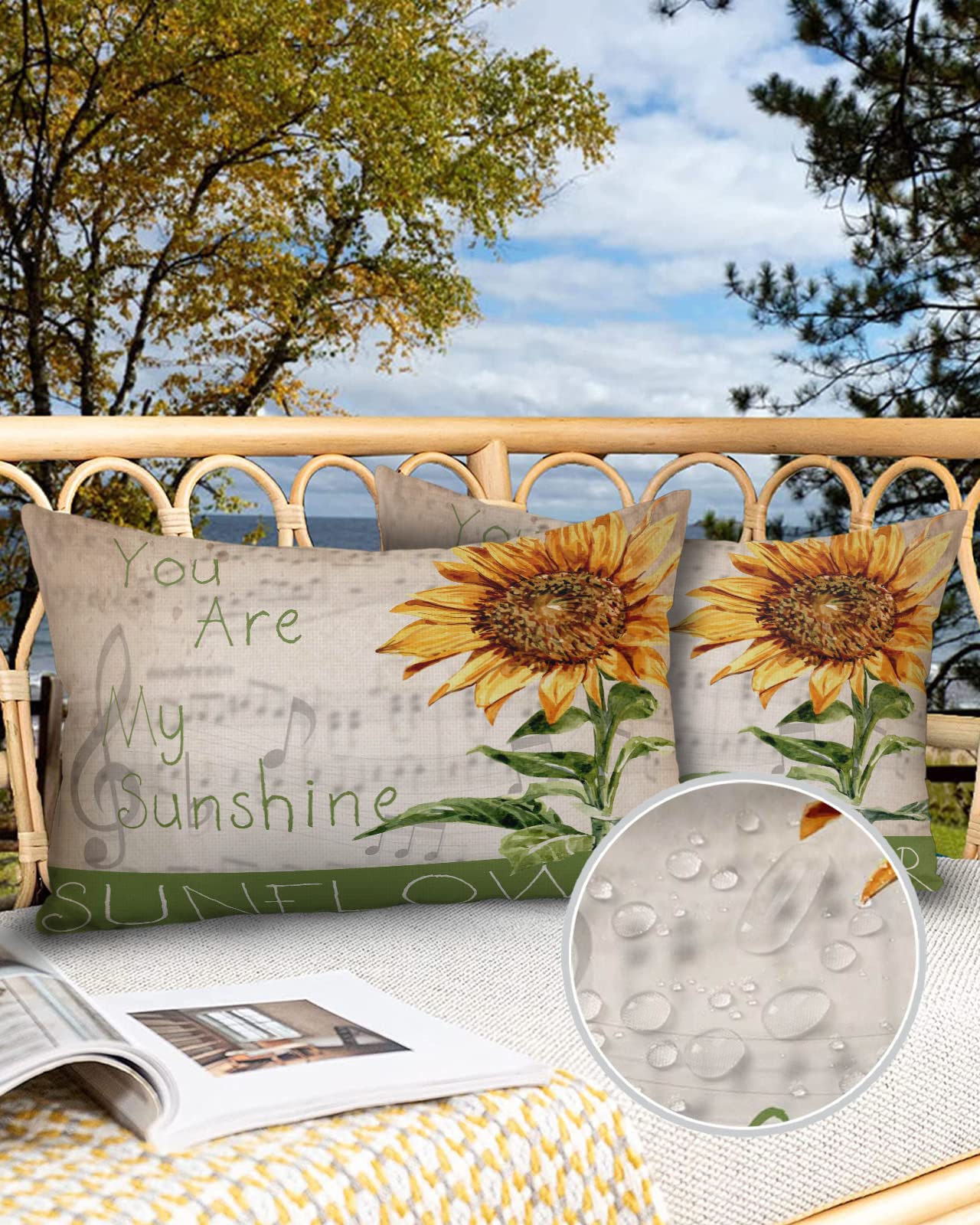 Outdoor Throw Pillow Covers 20x12 Waterproof Valentines Day Love Outdoor Pillows Decorative Pillow Covers Cushion Covers Pillowcase for Tent Patio Garden Couch Set of 2, Red Buffalo Plaid