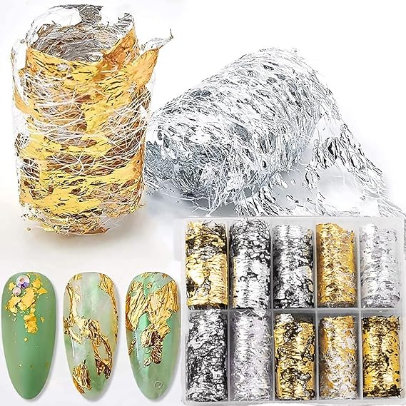 Nail Foils Nail Art 10 Rolls Mesh Net Line Style Nail Foils