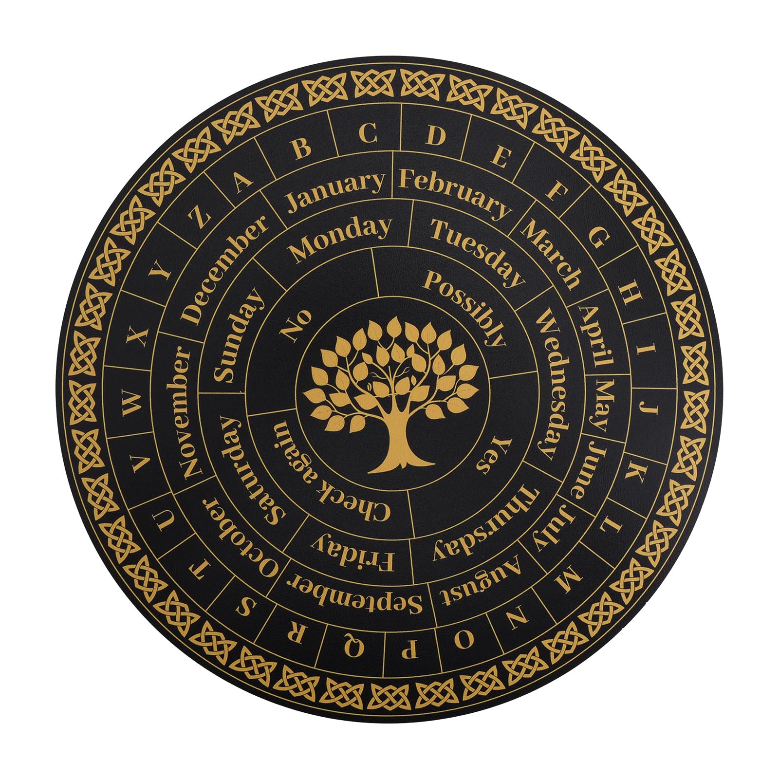 Tavola Divinatoria per Pendolo, 28cm Legno Albero della Vita Pendolo Tavola con Lettere Strumenti di Divinazione Forniture di Stregoneria per Principianti Professionisti