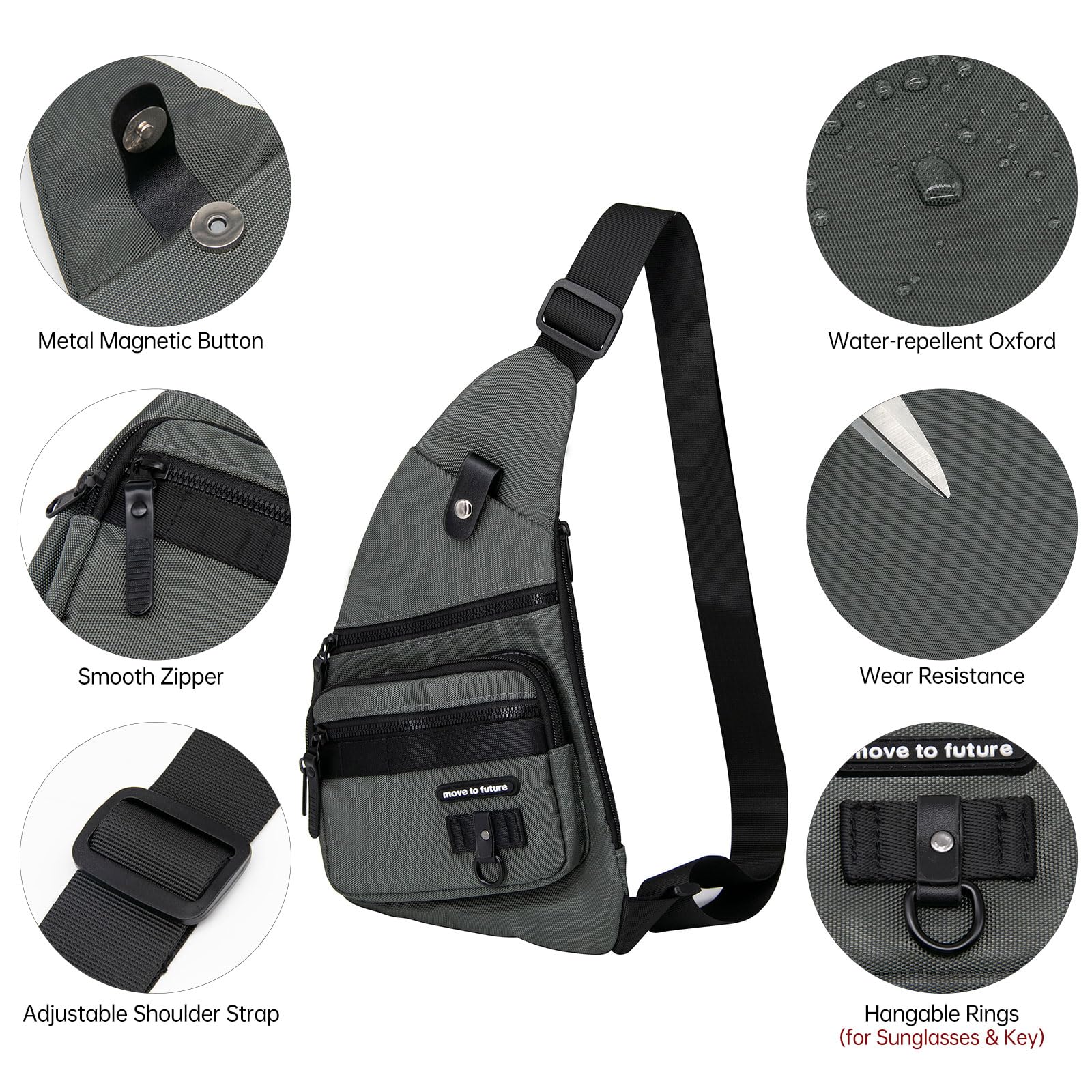 Long Keeper Chest Bag Sling Bag for Men Women Travel Crossbody Backpack Mens Shoulder Bag Waterproof Personal Pocket Bag Slim Lightweight Gym Cycling Bag - Image 4