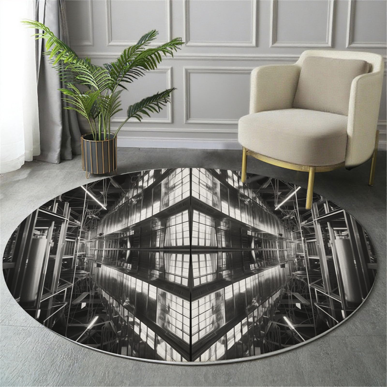 Tapis lavable en machine 120cm anthracite avec dos antidérapant