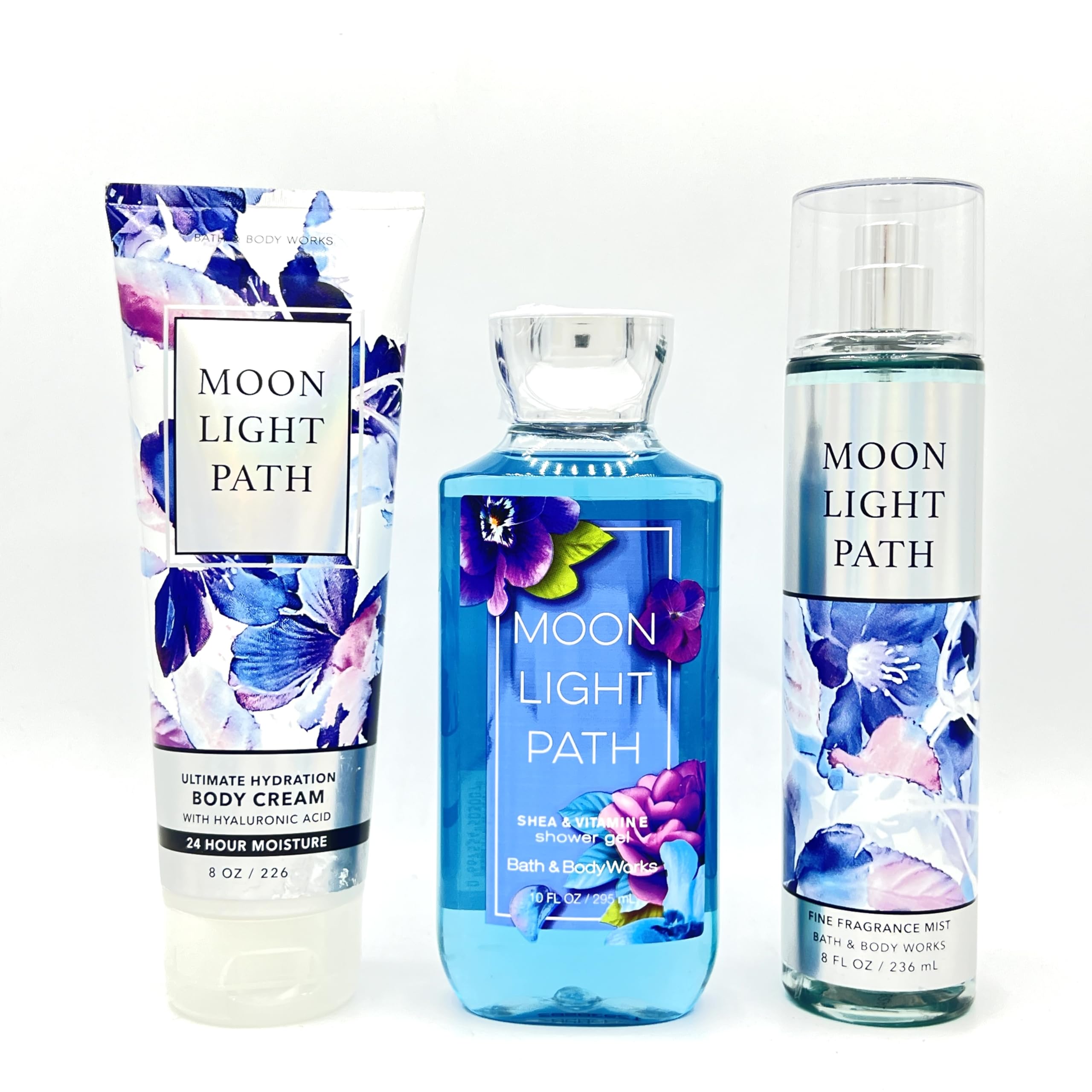 Moonlight Path Bath Body 3-Piece Bundle Ultimate Hydration Body Cream,  Shower Gel and Fine Fragrance Mist