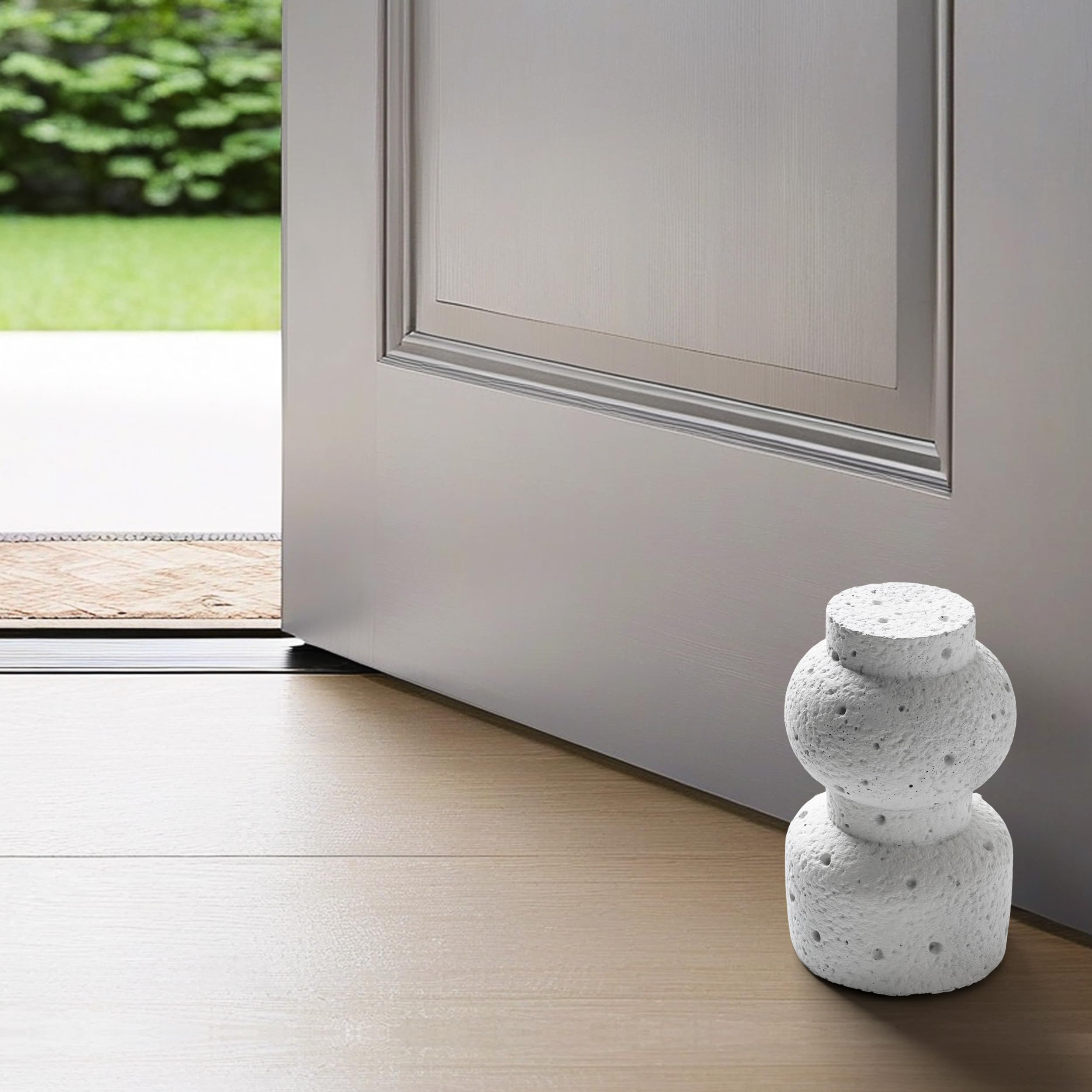 AELS Fermaporta decorativo testurizzato, resistente e senza trapano, design portatile per interni ed esterni, ideale per patio, cortile, giardino, elegante decorazione per la casa moderna di metà