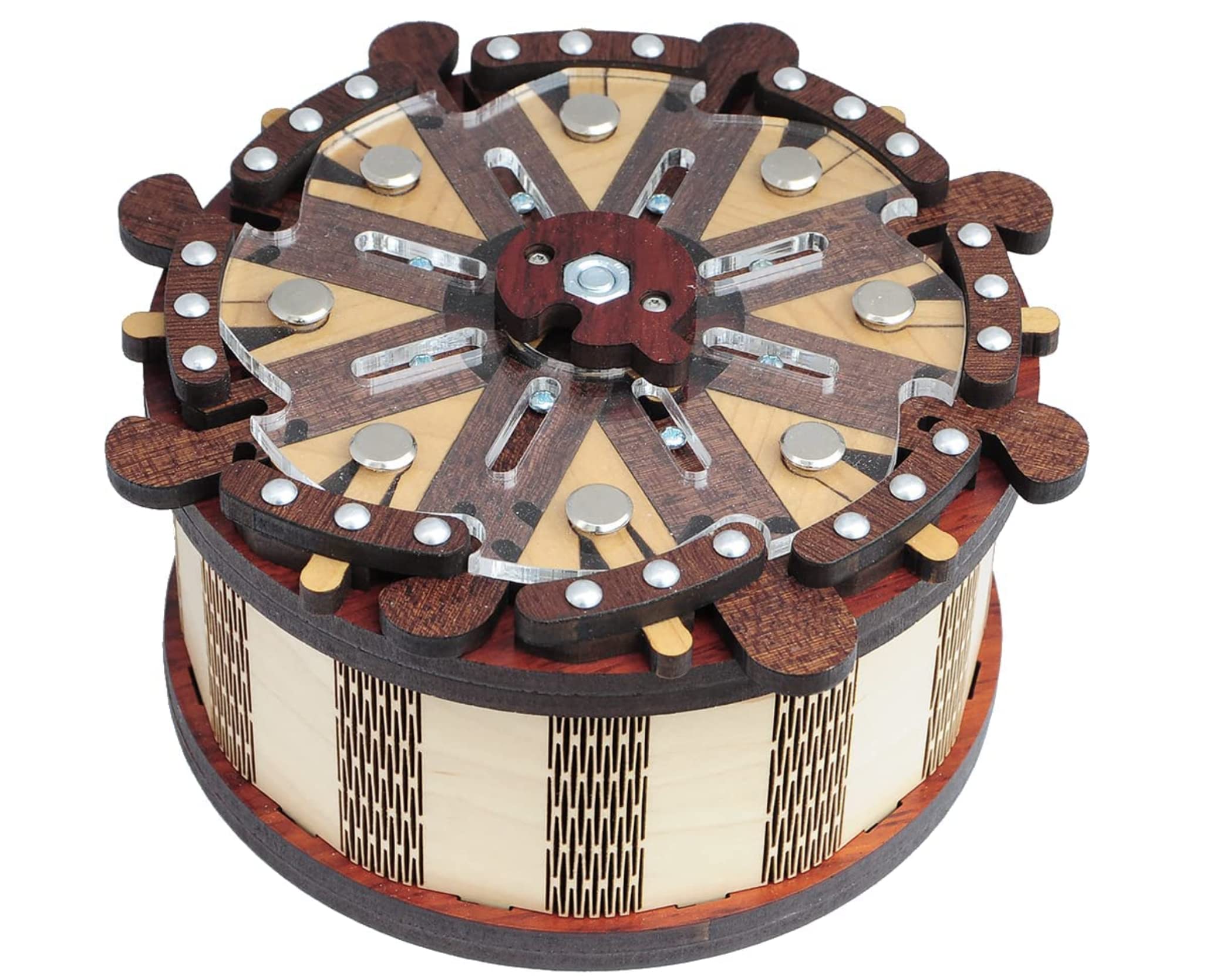 Steuerrad Puzzle Box - Brainteaser Trick Box Handmade by Jean-Claude Constantin in Germany - Difficulty Expert