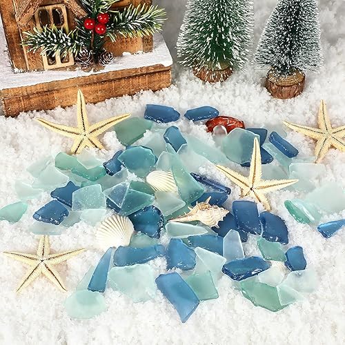 Miniatura 8 de Piezas de vidrio de mar trituradas de vidrio de mar esmerilado, decoración plana de vidrio de mar esmerilado para playa, boda, fiesta, decoración