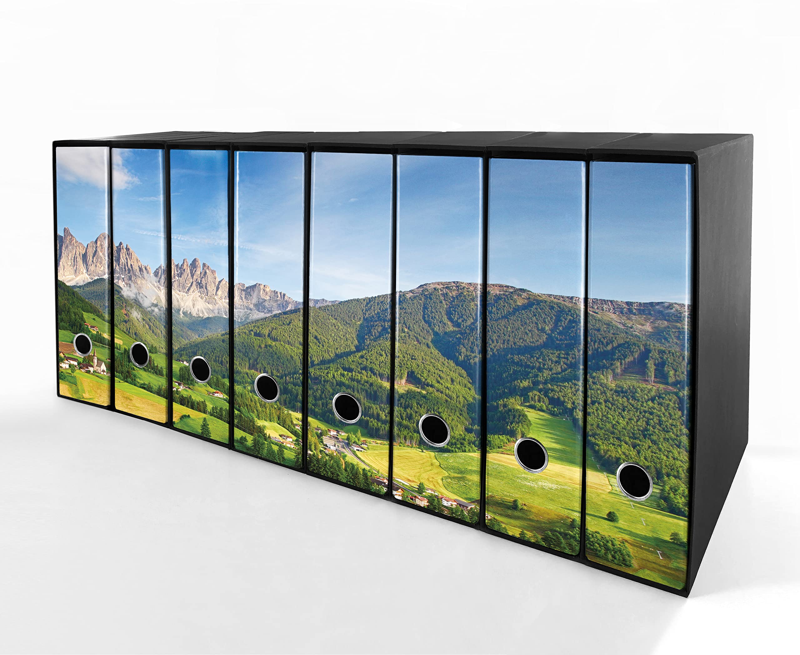 Set da 8 raccoglitori ad anelli SCENARIO ALPINO - Faldoni SHAREPRINTING (H31 con 4 anelli)