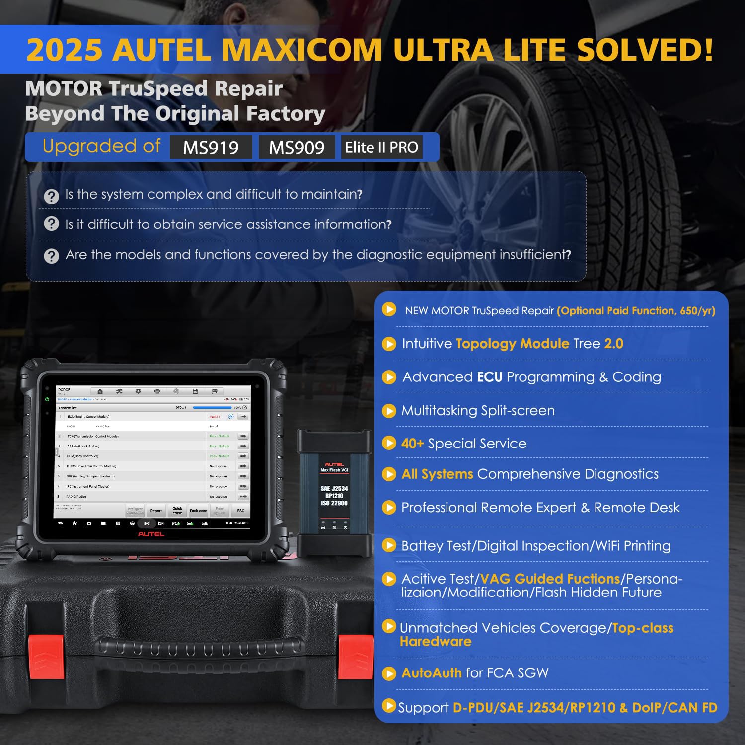 Amazon.co.jp: Autel MaxiCOM Ultra Lite:[2年間の無料アップデート