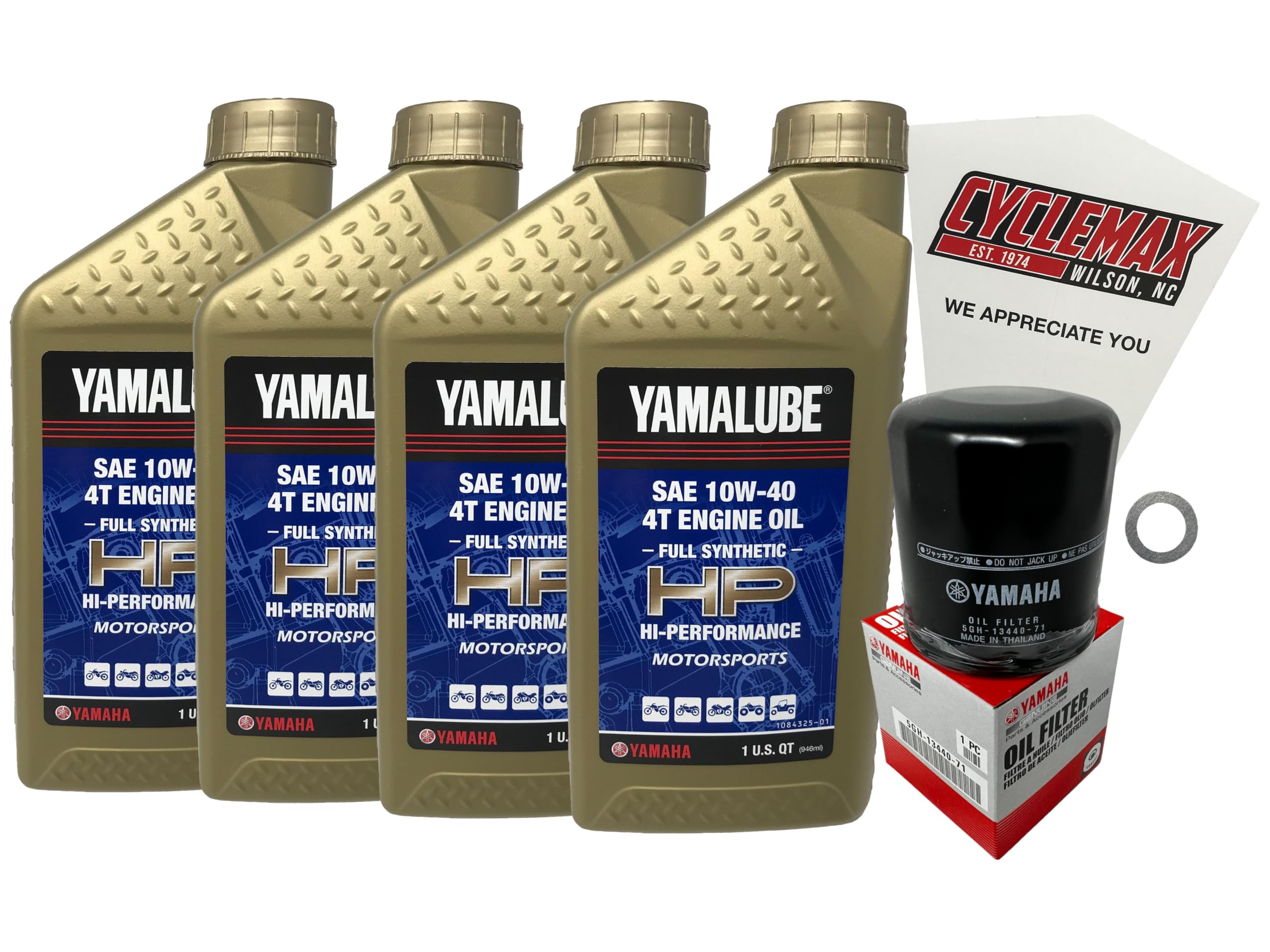 Cyclemax Full Synthetic Oil Change Kit compatible with 2000-2005 Yamaha YZF-R1