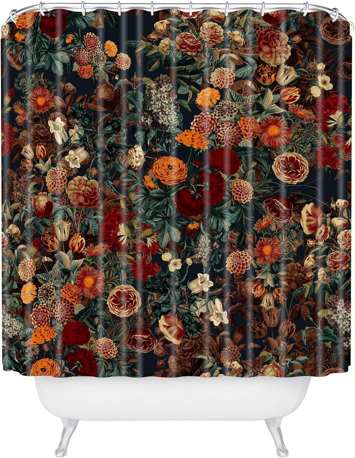 Society6 Burcu Korkmazyurek Egzotik Bahçe-Gece XXXI Duş Perdesi, 182 cm x 175 cm, Çoklu