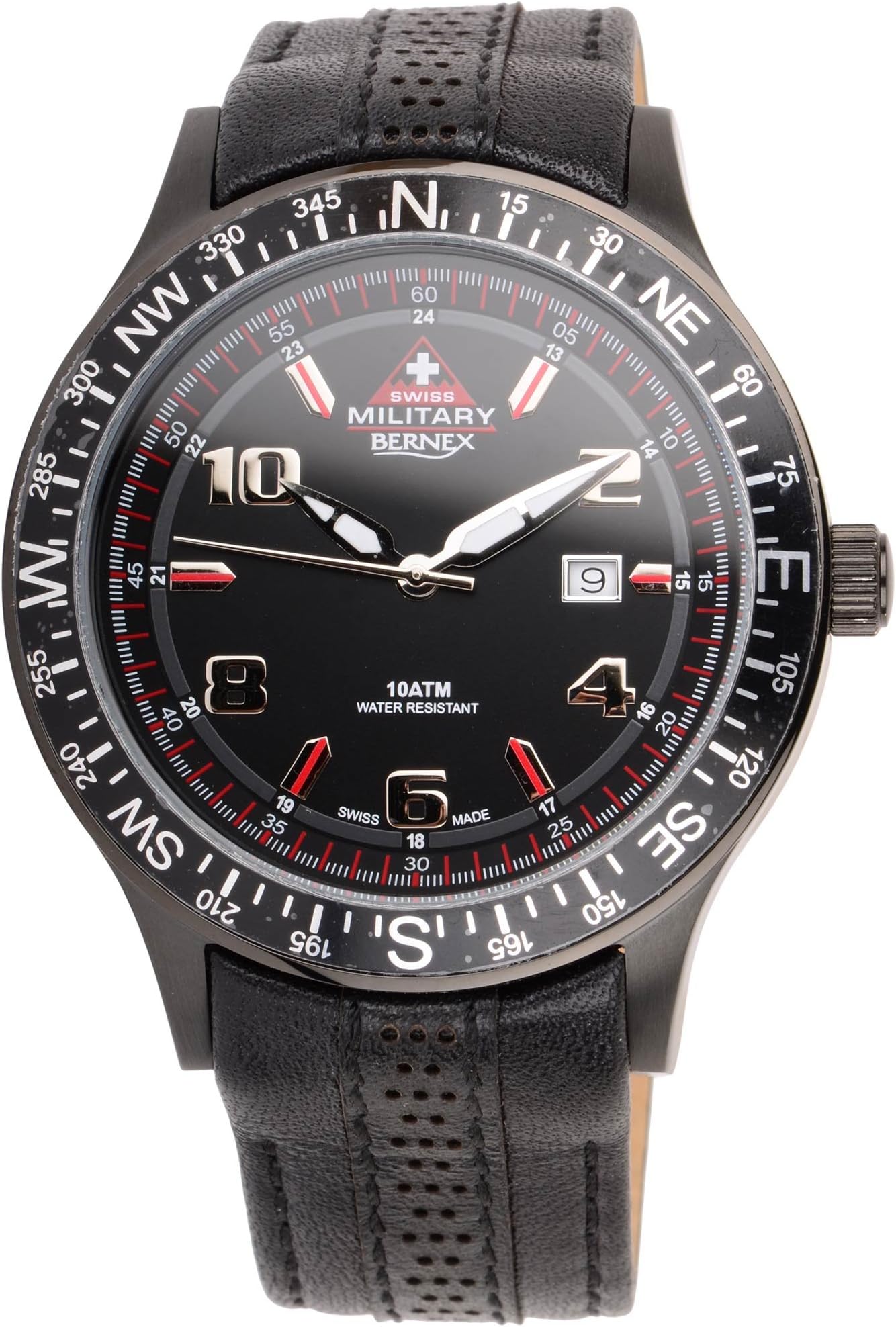 Swiss Military Bernex Black Dial Watch Black