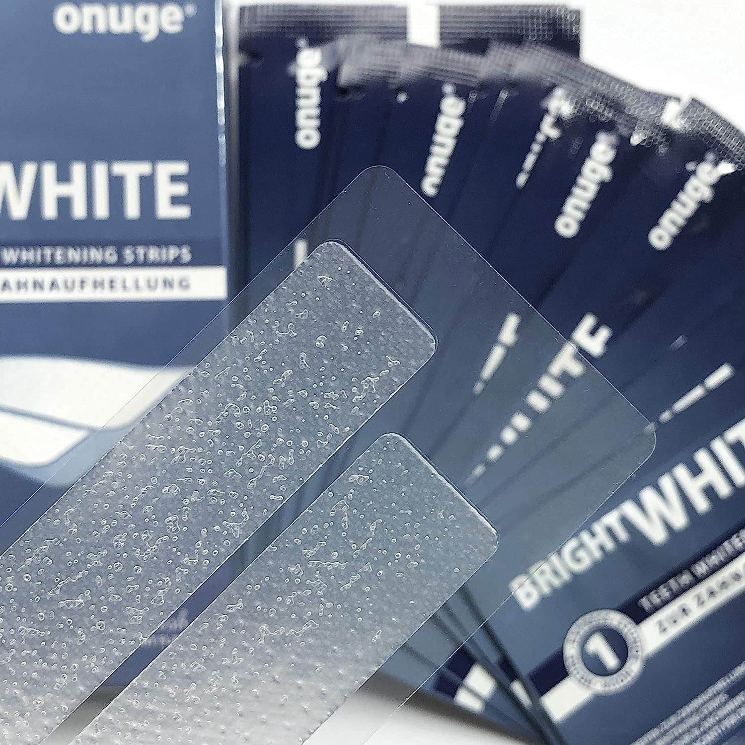 Bright White - 28 tiras blanqueadoras para dientes sensibles - tiras blanqueadoras para un blanqueamiento dental suave - sin peróxido (set de blanqueamiento para 14 días)