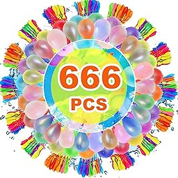 XINCHEN 666 Stück Wasserbomben Selbstschließend, Bunch o Balloons Bunt Wasserballons, 60 Sekunden Schnellfüller, Wiederverwendbare Wasserbomben, Wasserbomben Luftballons,für Strände, Poolparty