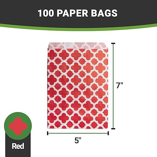 Miniatura 4 de Bolsas de galletas de 7 x 5 pulgadas, 100 bolsas de papel biodegradables para golosinas, uso como recuerdos de fiesta o bolsas de dulces, aptas para