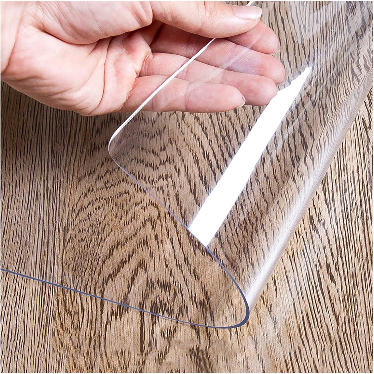 HYDT Clear Vinyl Plastic Floor Runner Protector, Non-Slip & Waterproof Transparent Floor Mat for Hardwood Floor, 1.5mm Thick (Size : 100×200cm(3ft×6.5ft))