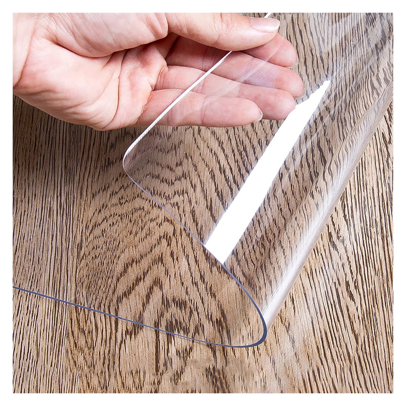 HYDT Clear Vinyl Plastic Floor Runner Protector, Non-Slip & Waterproof Transparent Floor Mat for Hardwood Floor, 1.5mm Thick (Size : 100×200cm(3ft×6.5ft))