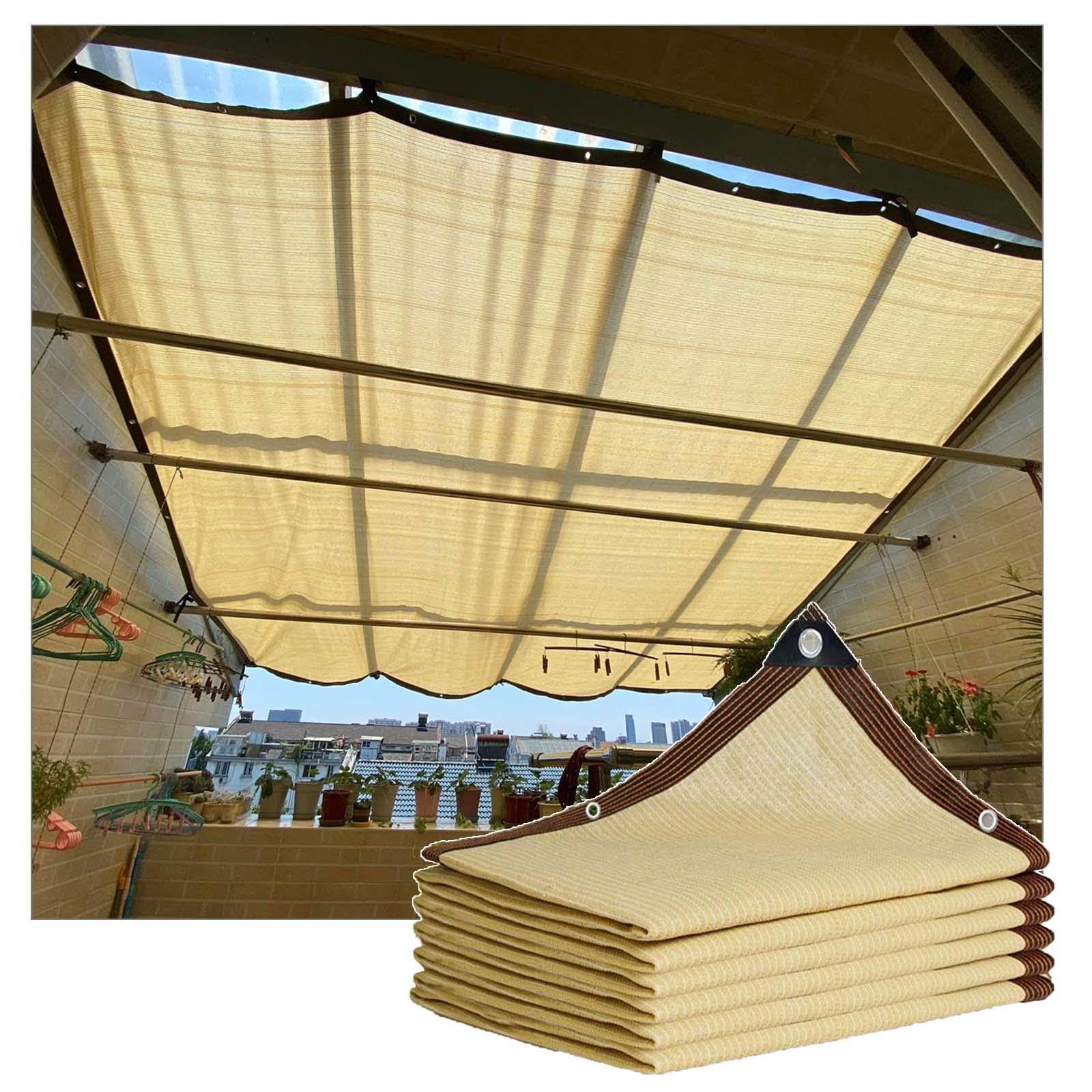 Sonnenschutz Schattennetz, 2x3m 2x4m 3x3m 3x5m 4x6m 4x8m 5x6m Sonnensegel, 85% Schatten Tuch, Winddichtes Schattiernetz Für Terrassen/pergolen, Gewächshaus Abdeckungen,Beige-4x8m/13 * 26.2ft