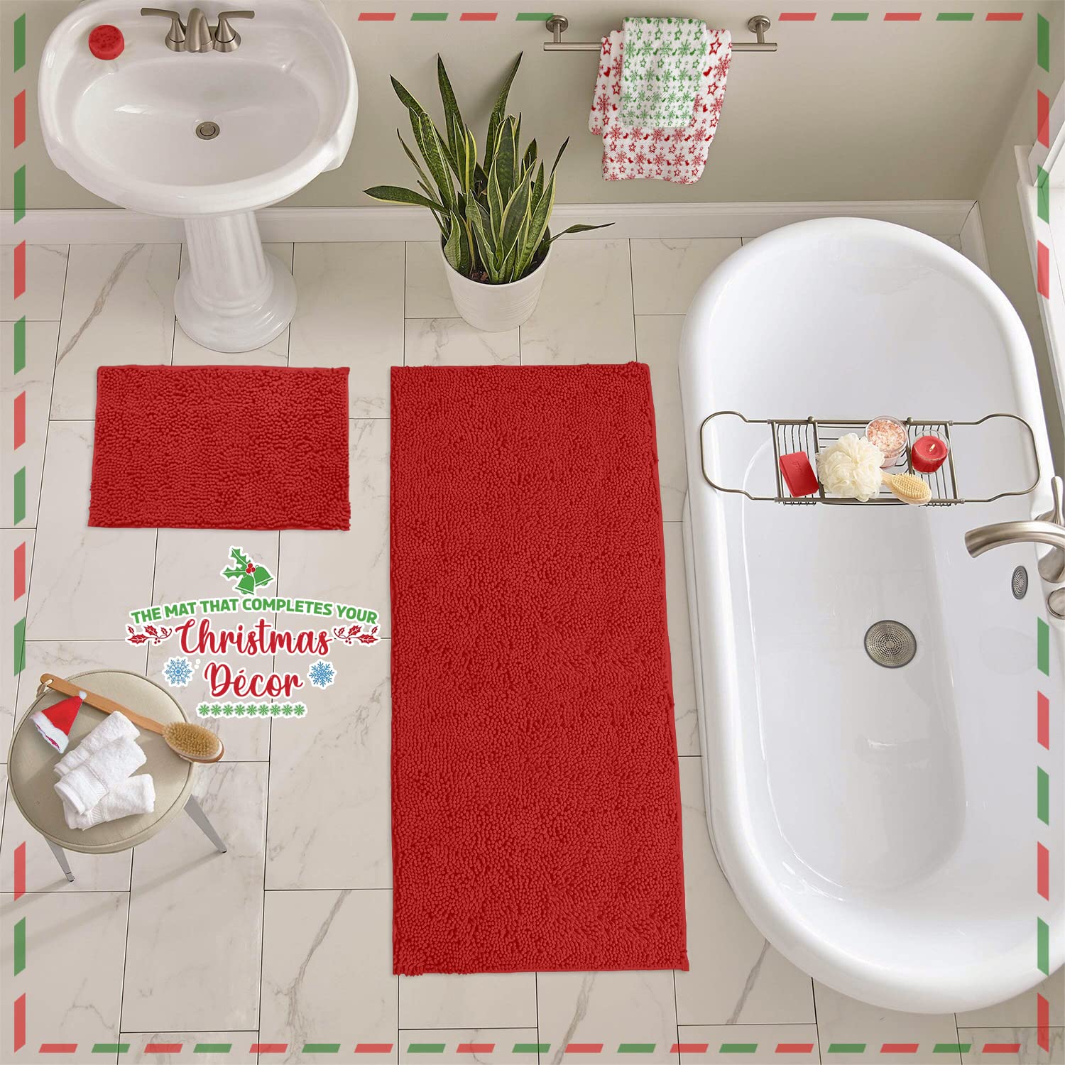 LuxUrux Bathroom Rugs 2 Piece SetExtraSoft Bath mat Shower Bathroom