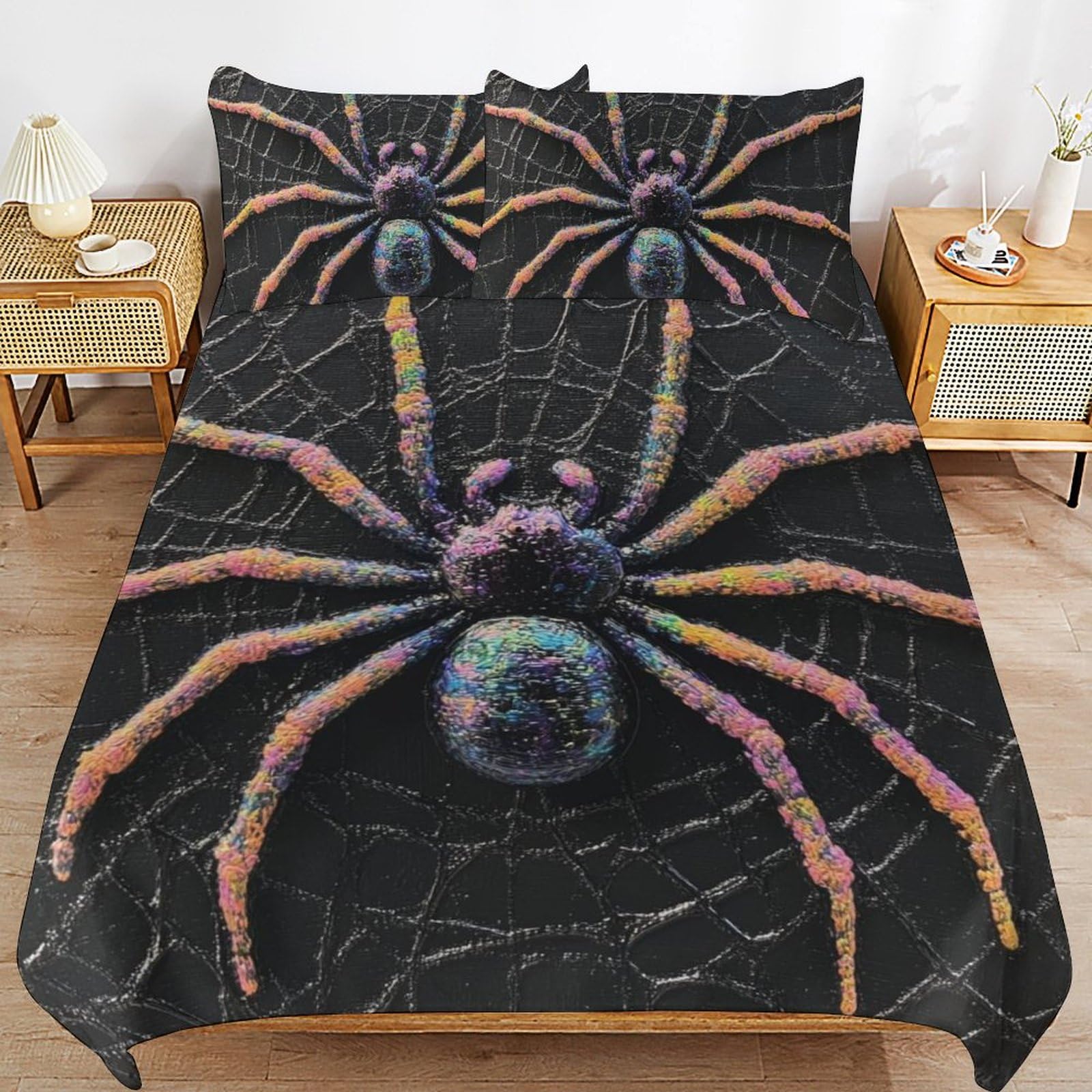 Funda nórdica suave de tela de araña 220 x 240 cm con cremallera para niños