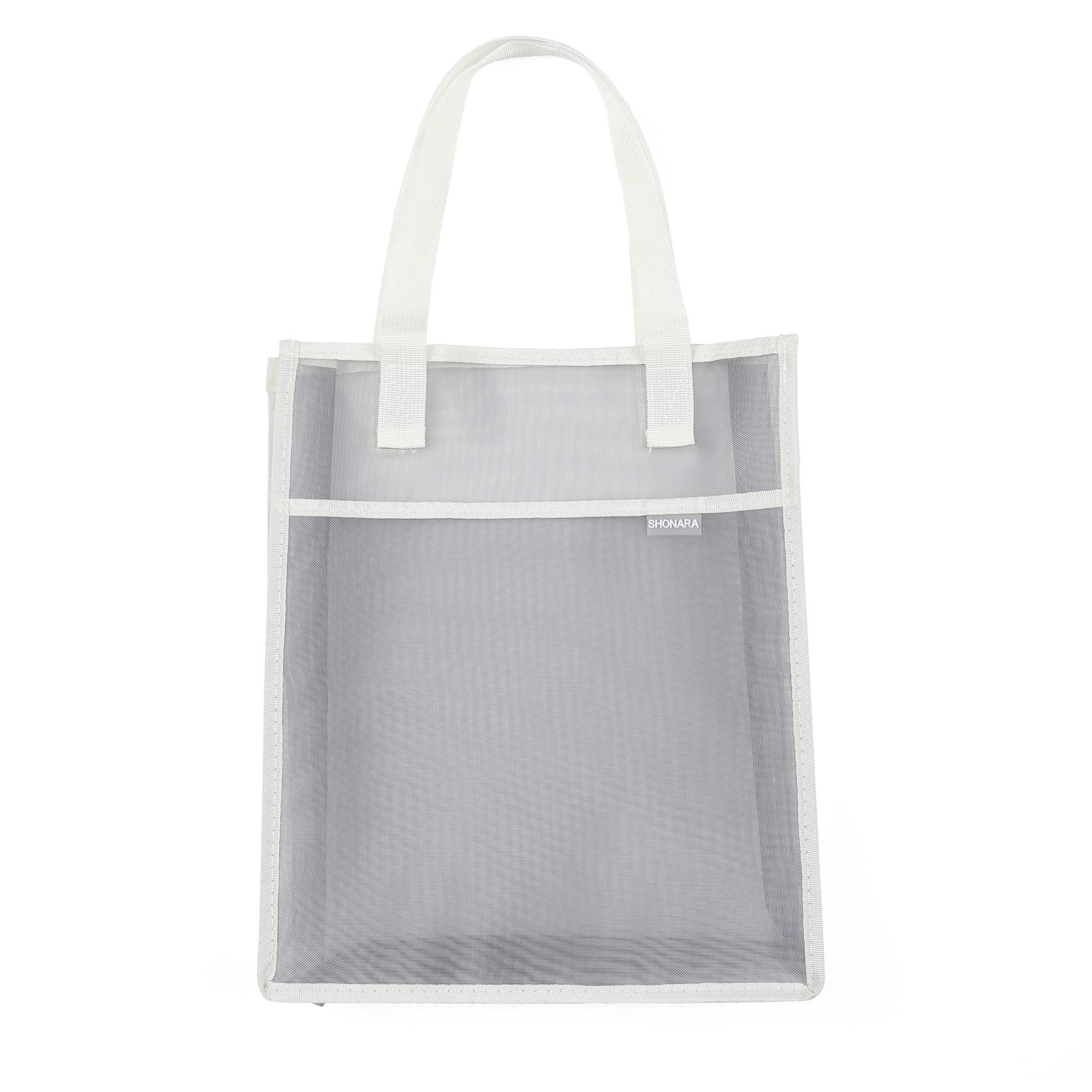 TERRIFI Document Bag with Handle, Transparent mesh Document Bag, can Store A4 Size documents, PVC Receipt Holder, no Zipper Design, Provide Storage Space for Office, School and Family Travel