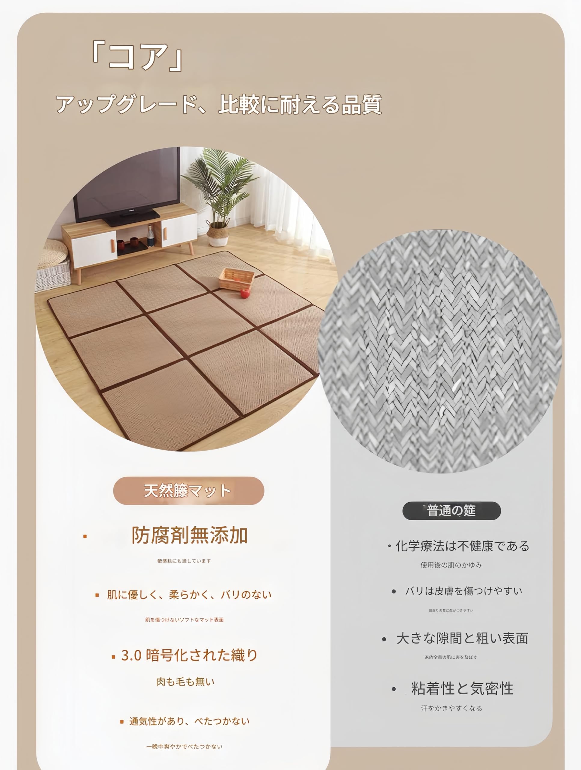 Amazon | 畳 マット夏用ラグ 夏用 ラグ カーペット い草 敷き 畳 榻榻米 ゴザ ユニット 琉球畳 たたみ 夏 冷感 部屋 ごろ寝 お昼寝  ごろ寝座布団 和風 折りたためる 便利な収納 天然素材 滑り止め (C,120*180CM（6つのグリッド）) | ZYUZES | イ草・畳マット  ... 夏用ラグマット い草 敷き 畳 マット 榻榻米 夏 冷感 部屋 ごろ寝 お昼寝マット ごろ寝座布団 和風 折りたためる 便利な収納