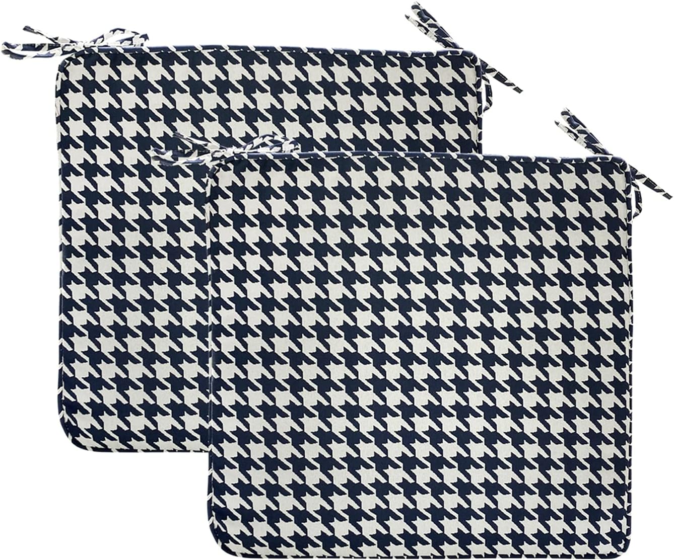 Outdoor Chair Cushions Set of 2 Patio Seat Cushions with Ties 18x18 Inch Grey Zebra Square Chair Pads for Outdoor Patio Furniture