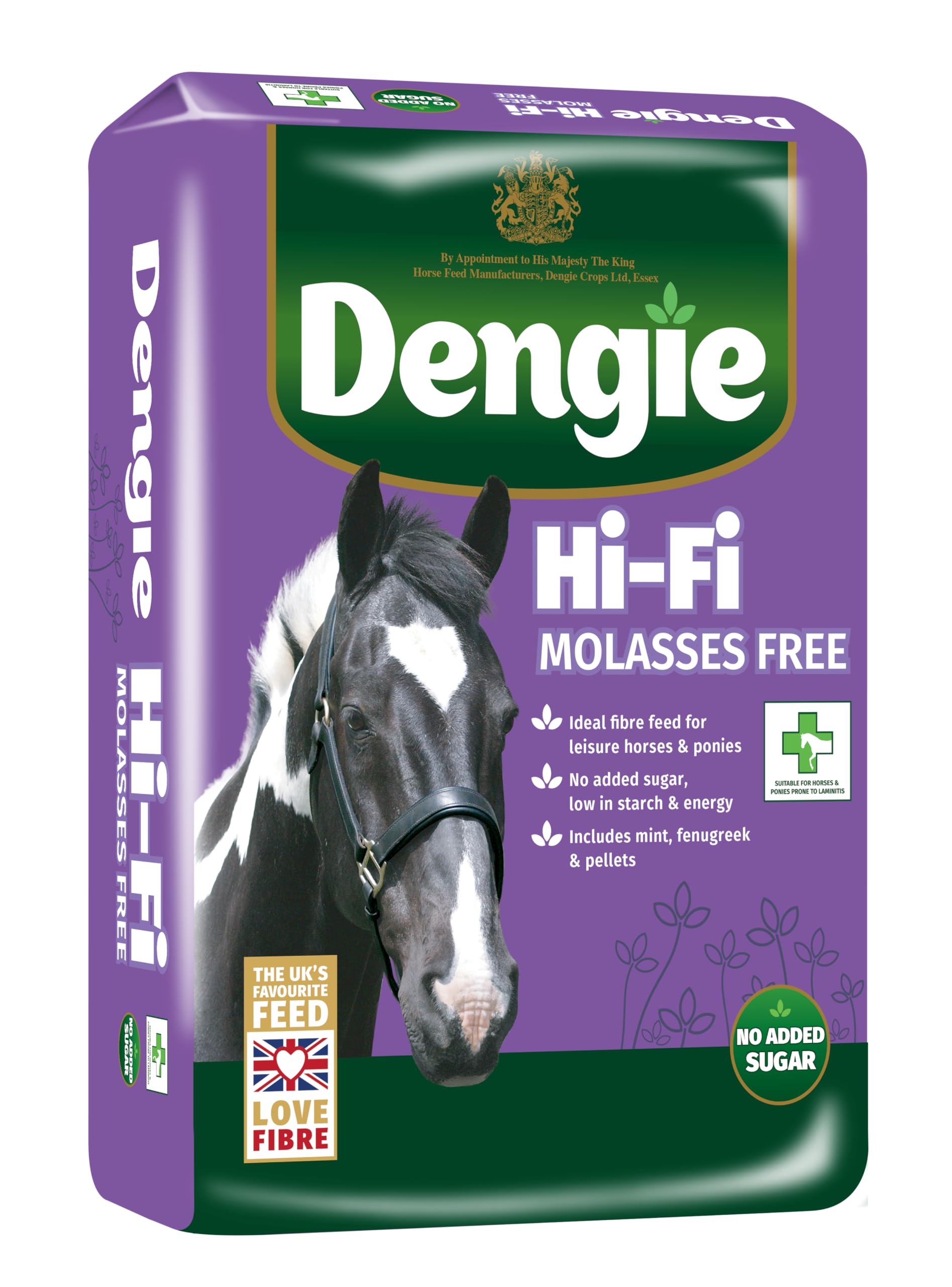 Dengie Hi Fi Molasses Free 20kg Horse Feed - Low Calorie & Sugar Chaff - Suitable for Horses Prone to Laminitis, EMS & PPID