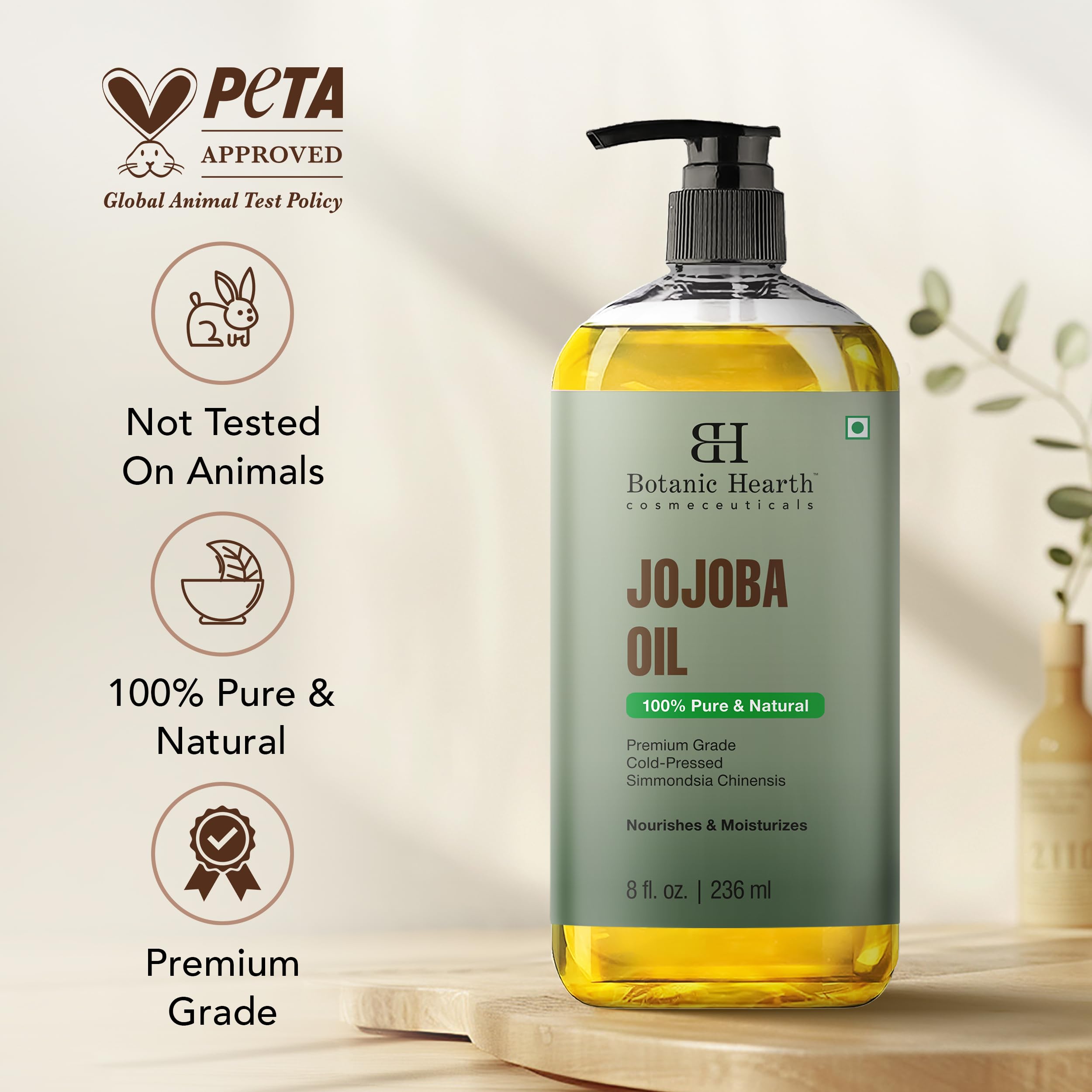 Botanic Hearth Jojoba Oil 8 fl oz (236 ml), 236 ml (Pack of 1) - Image 3