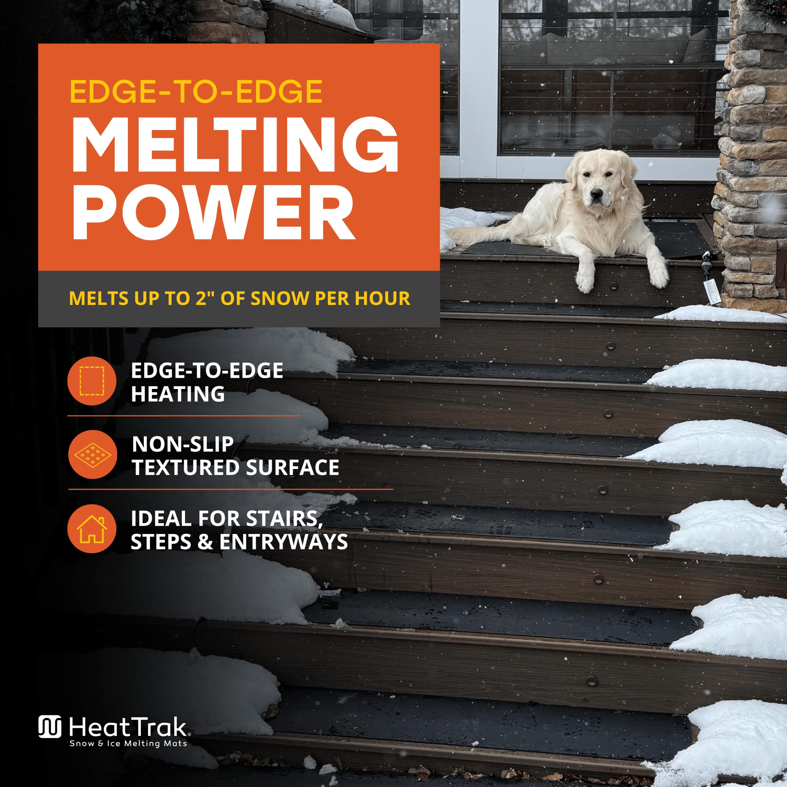 HeatTrak Heated Snow-Melting Stair Mat | Outdoor 'No Slip' Heated Stair Mat (10" x 60", Mat with Power Unit) — Amazon image 3